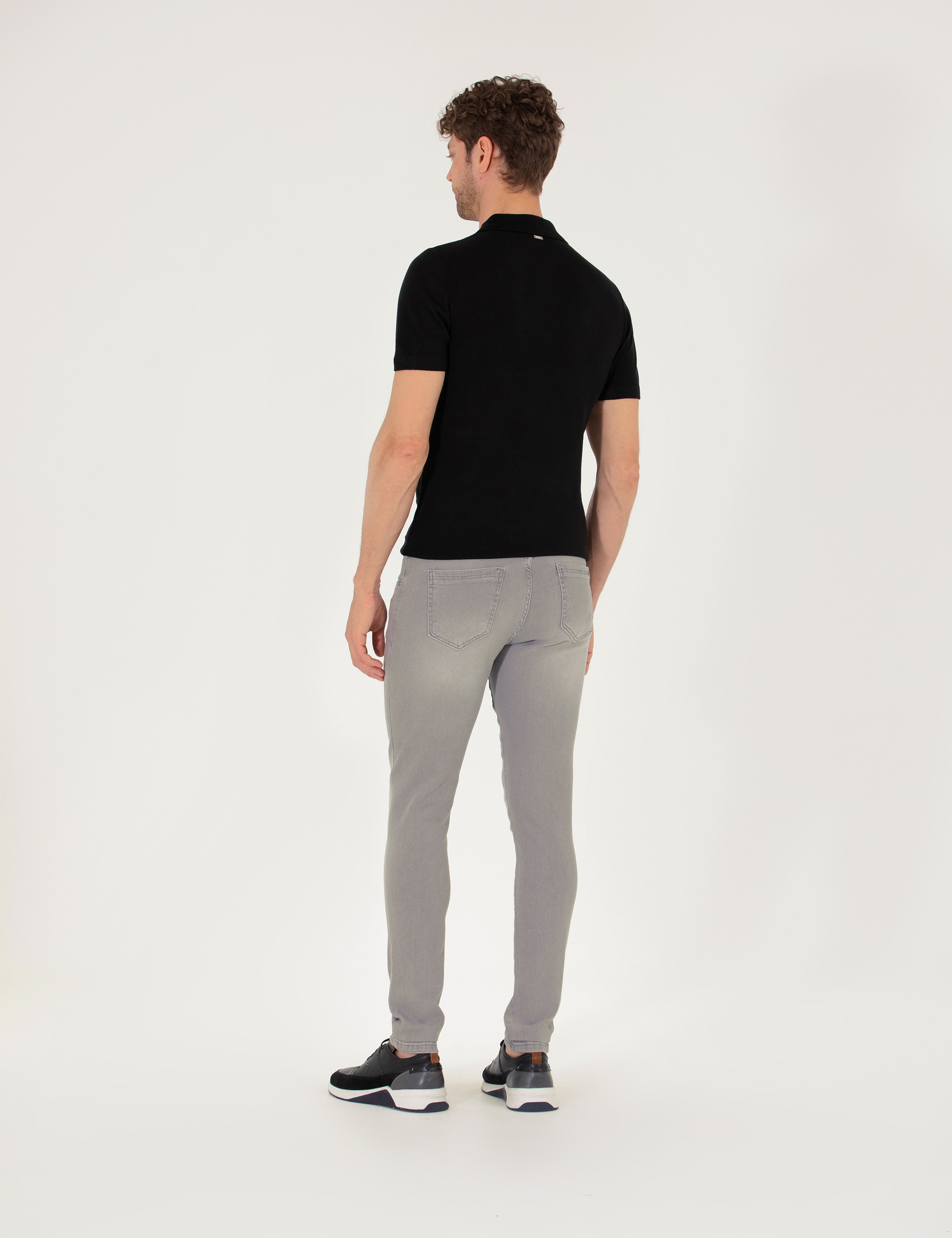 Açık Gri Slim Fit Jean Pantolon