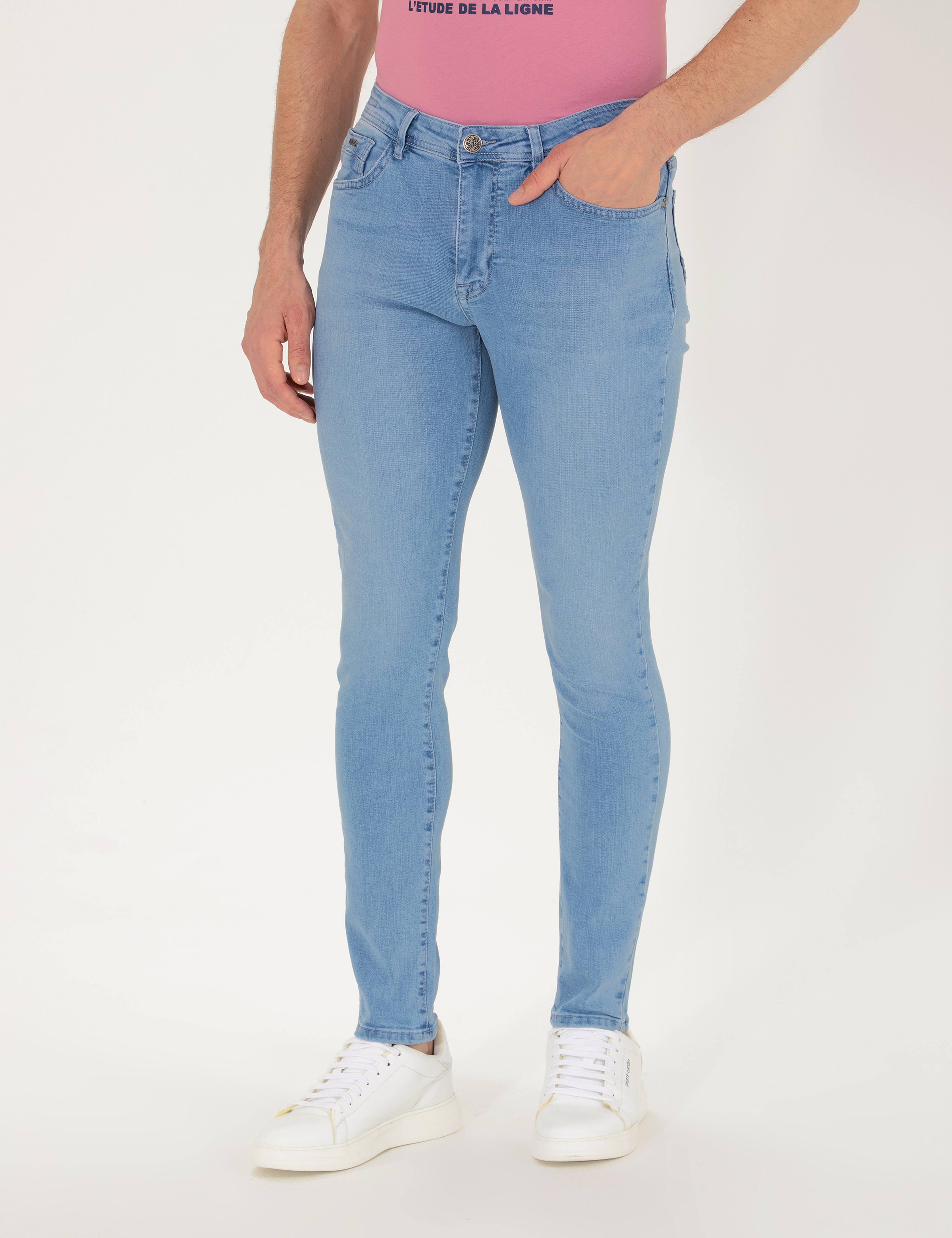 Açık Mavi Slim Fit Jean Pantolon - Image 2