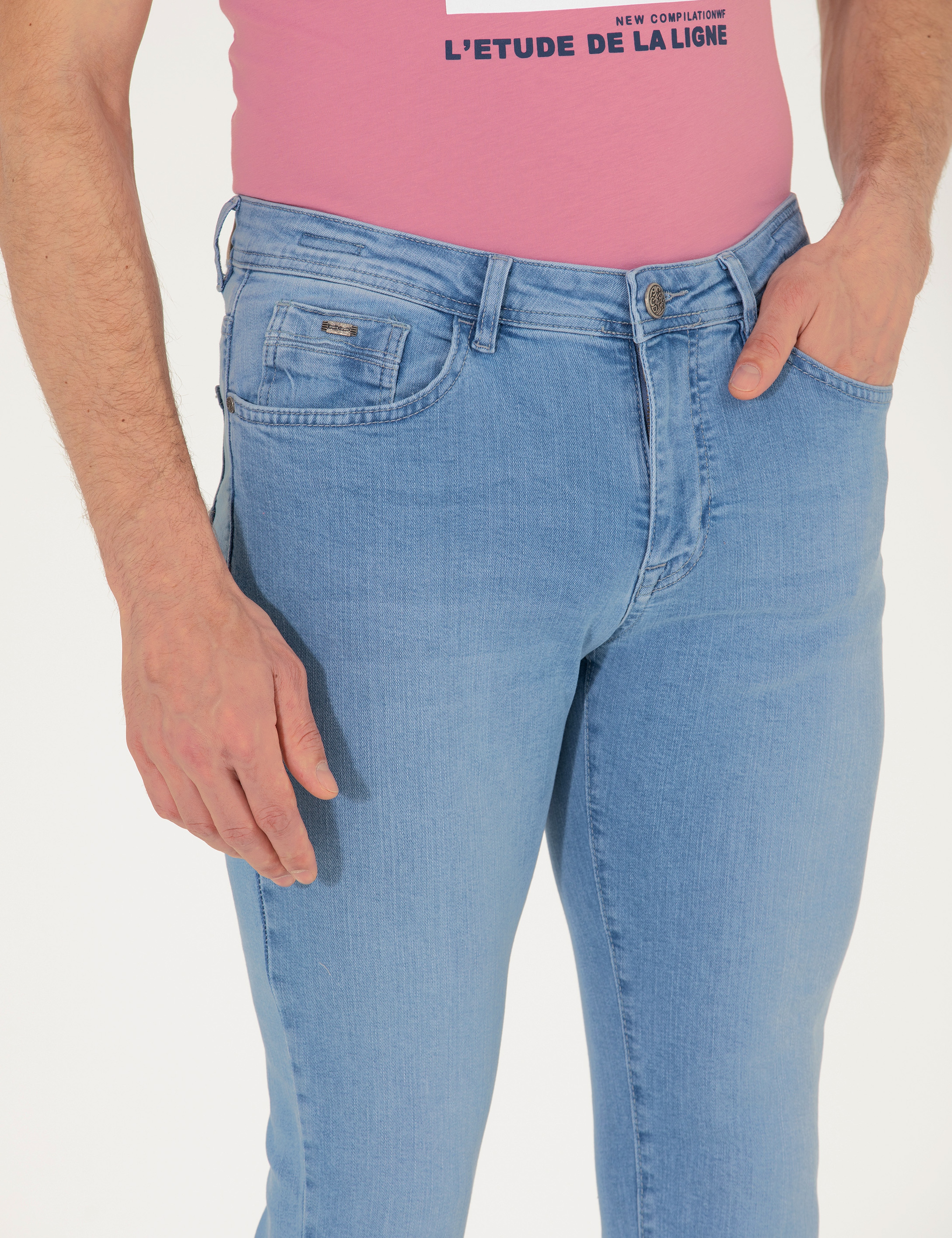 Açık Mavi Slim Fit Jean Pantolon