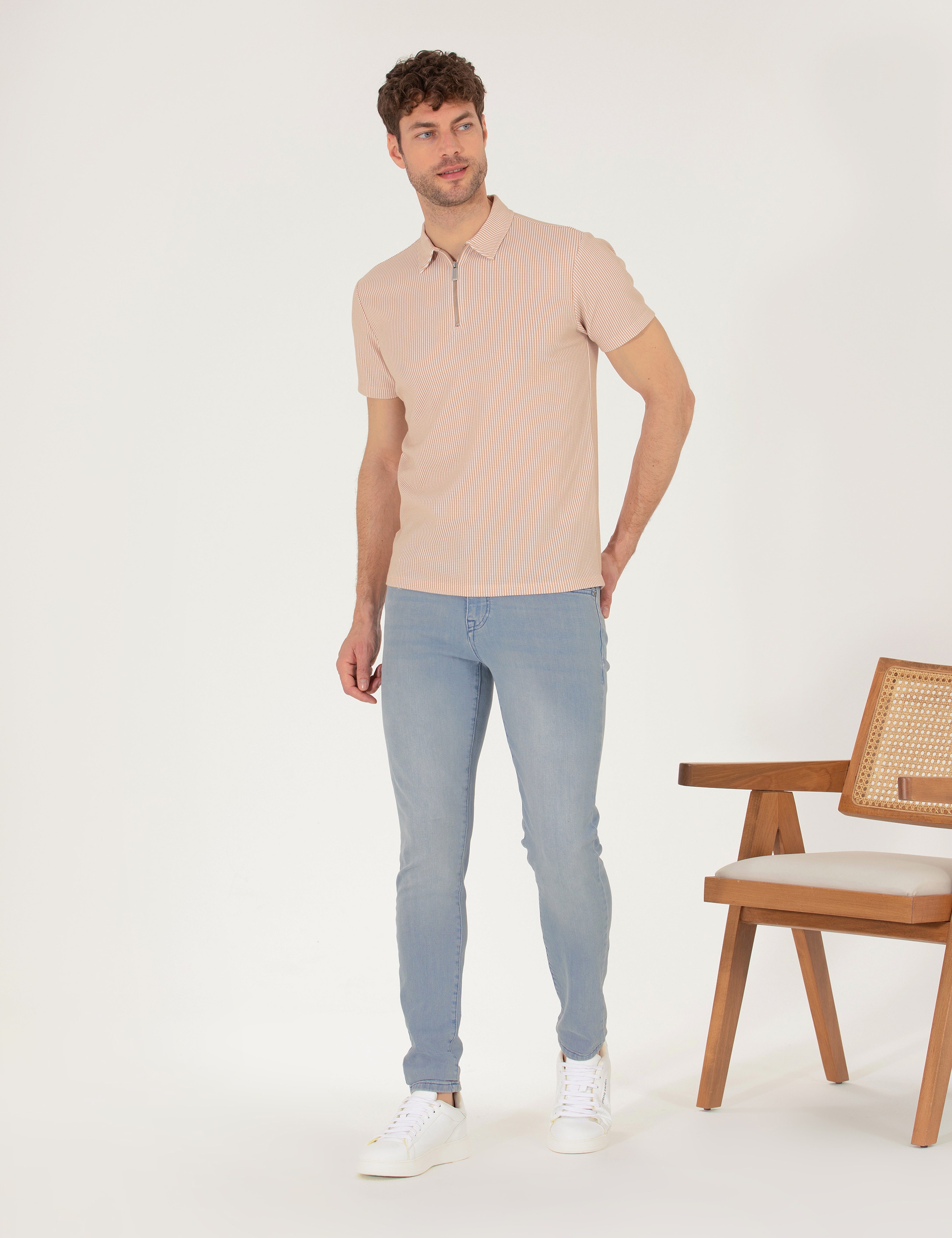 Açık Mavi Slim Fit Jean Pantolon - Image 3