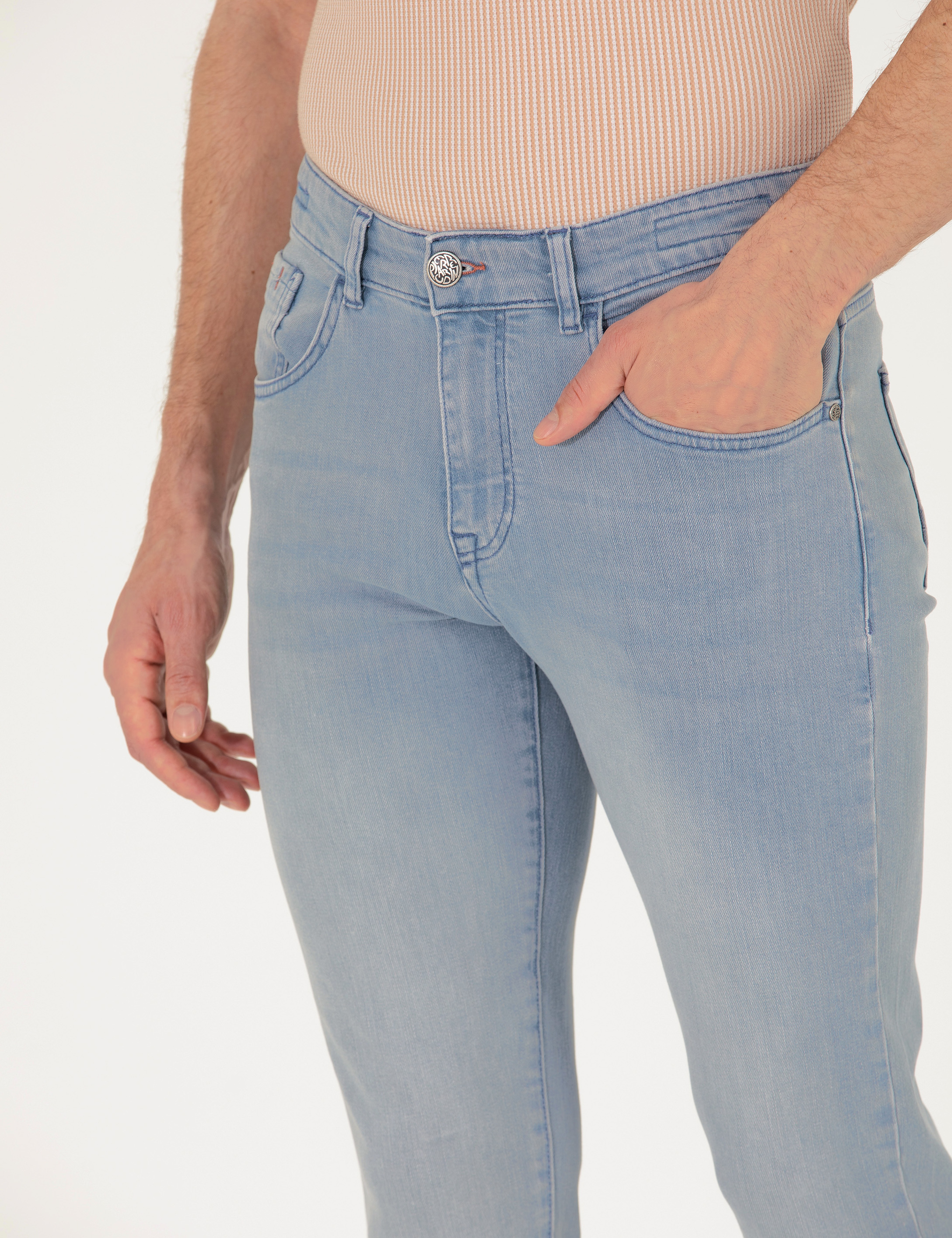 Açık Mavi Slim Fit Jean Pantolon - Image 5