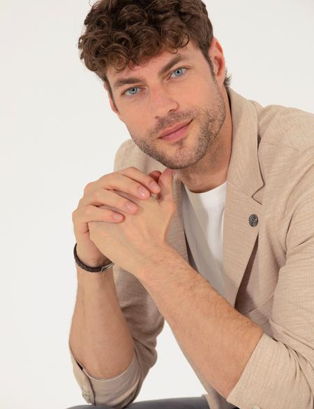 Bej Ekstra Slim Fit Blazer Ceket - 50267019122