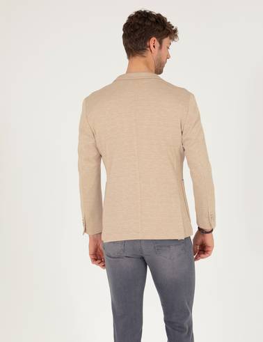 Bej Ekstra Slim Fit Blazer Ceket