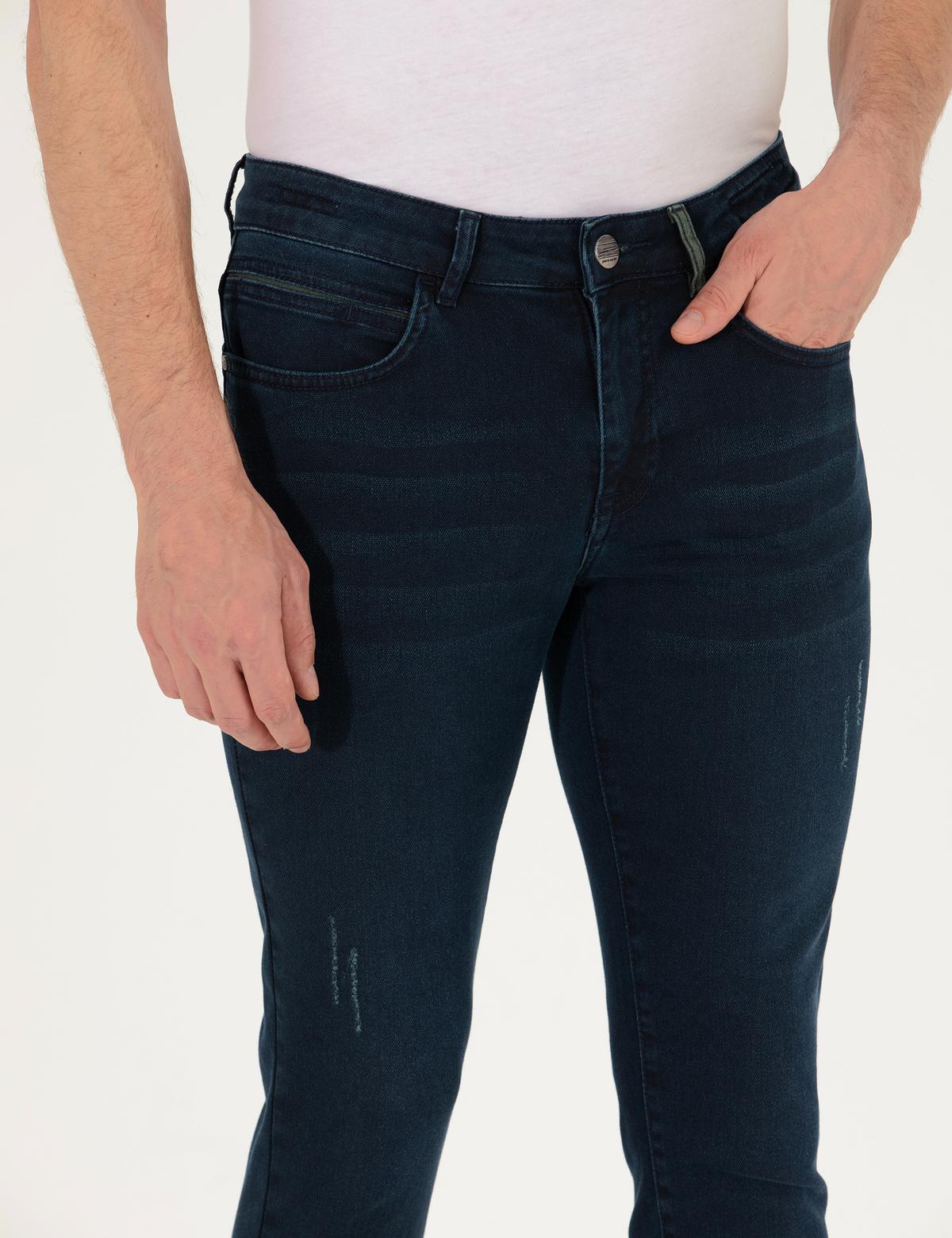 Koyu Lacivert Slim Fit Jean Pantolon - 50267818003