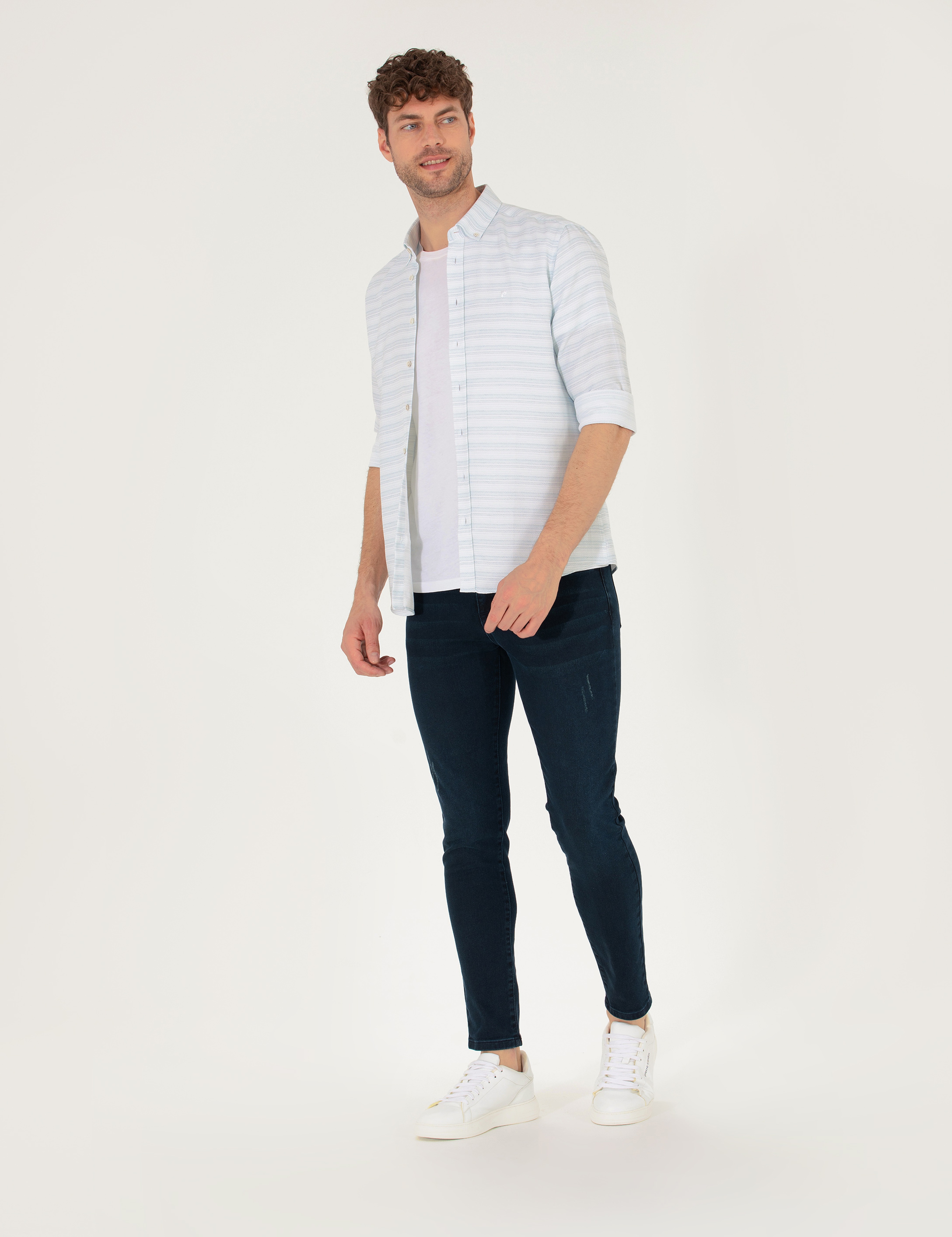 Koyu Lacivert Slim Fit Jean Pantolon - Image 3