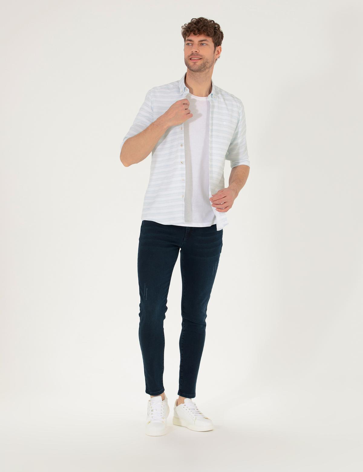 Koyu Lacivert Slim Fit Jean Pantolon