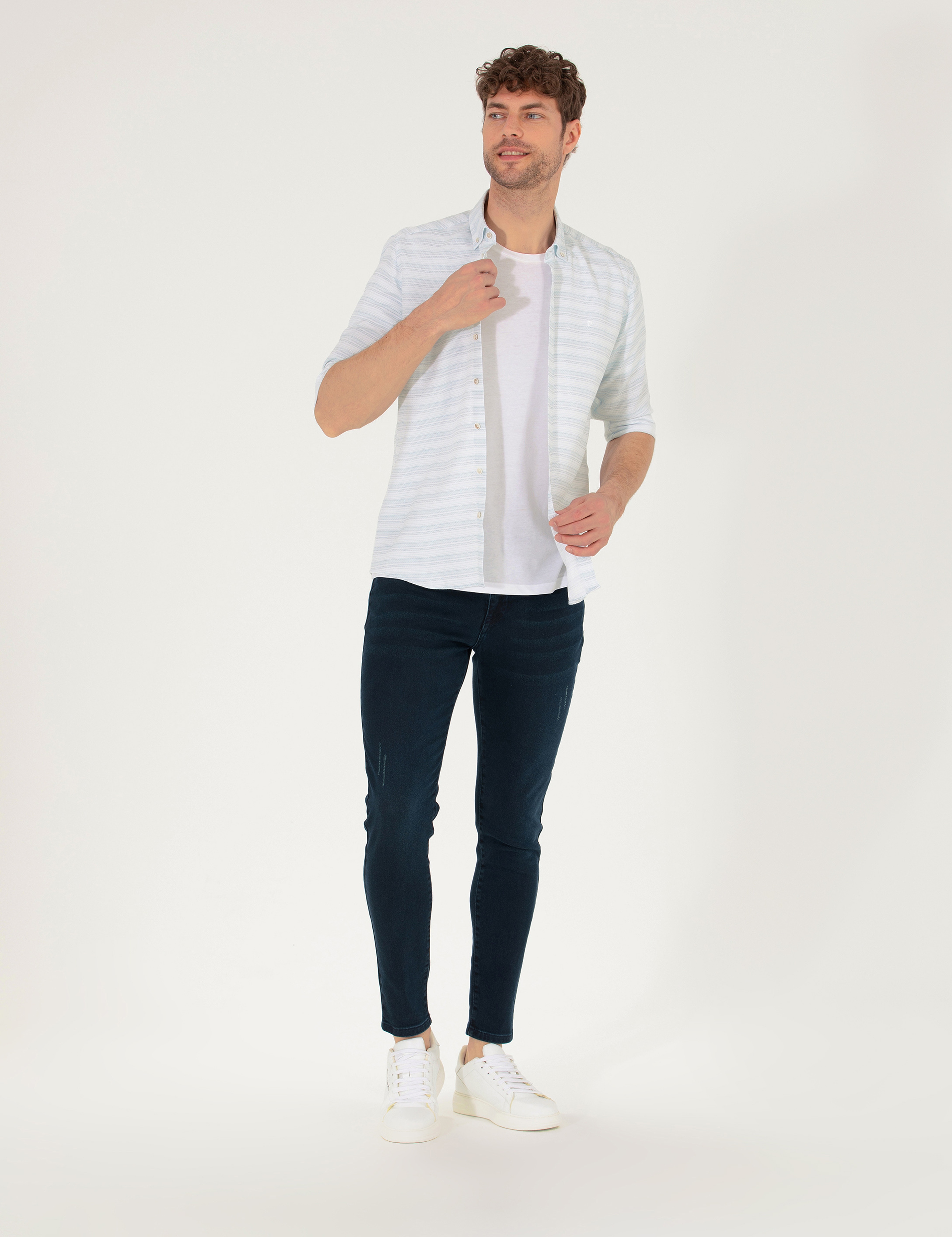 Koyu Lacivert Slim Fit Jean Pantolon - Image 1