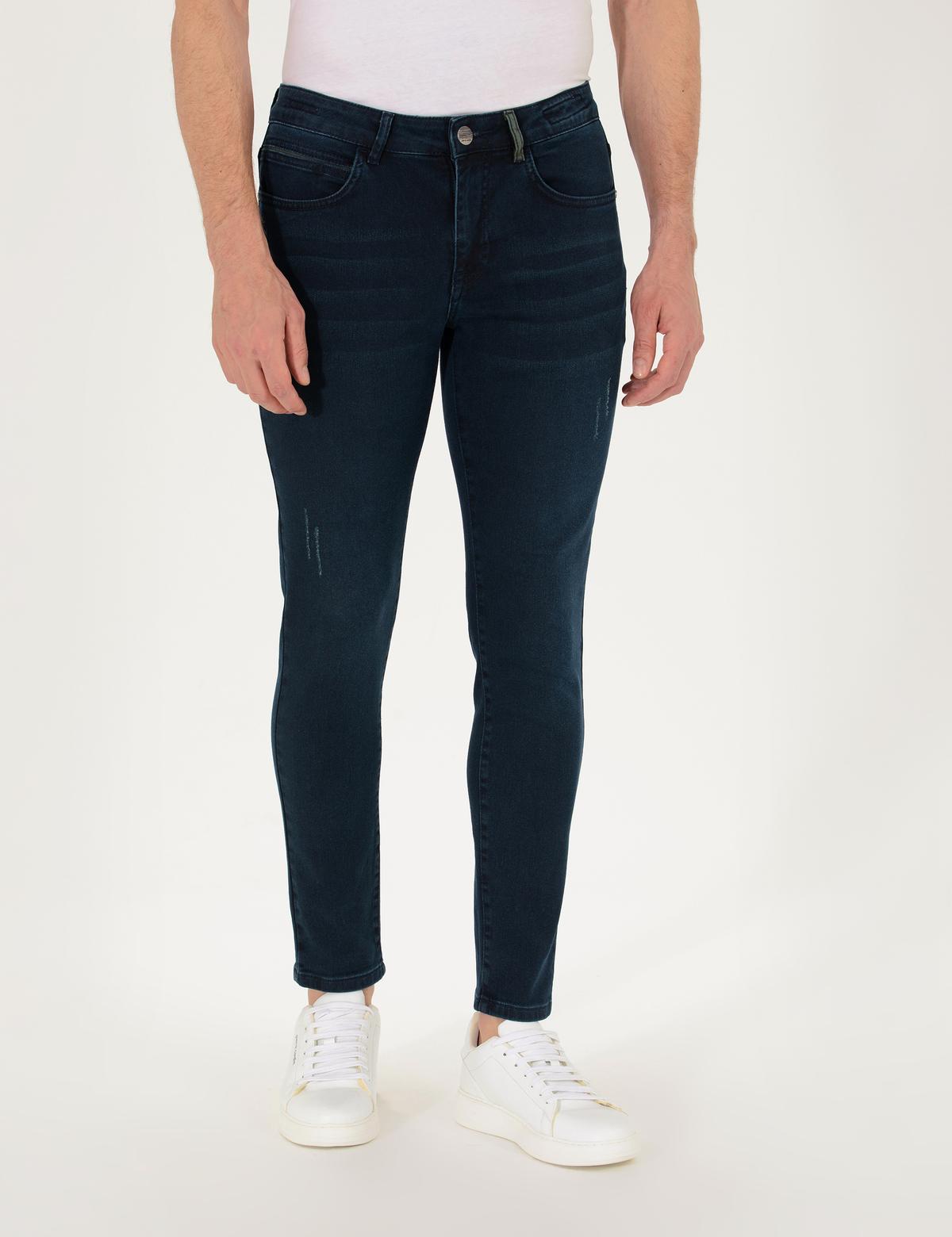 Koyu Lacivert Slim Fit Jean Pantolon - 50267818003