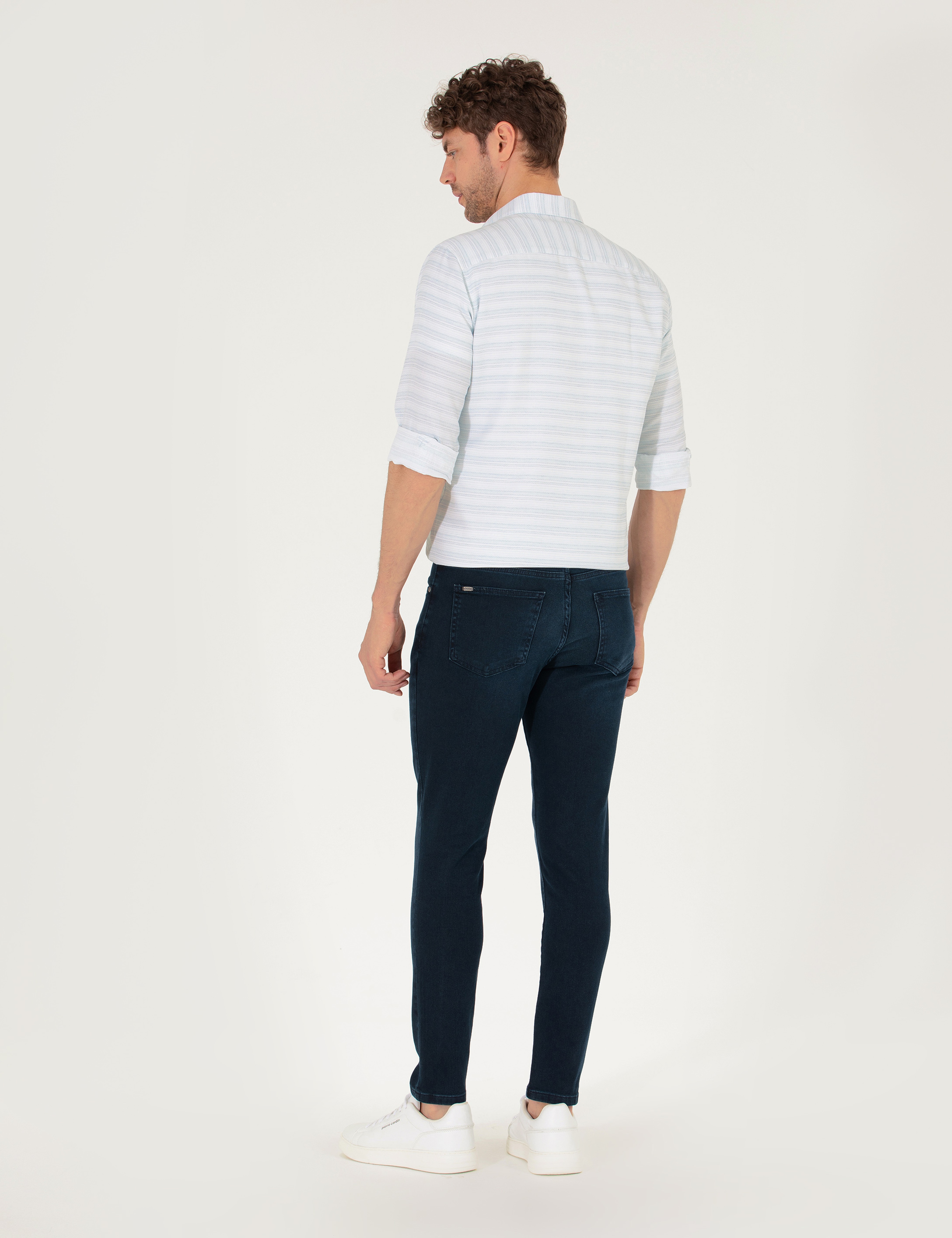 Koyu Lacivert Slim Fit Jean Pantolon - Image 4