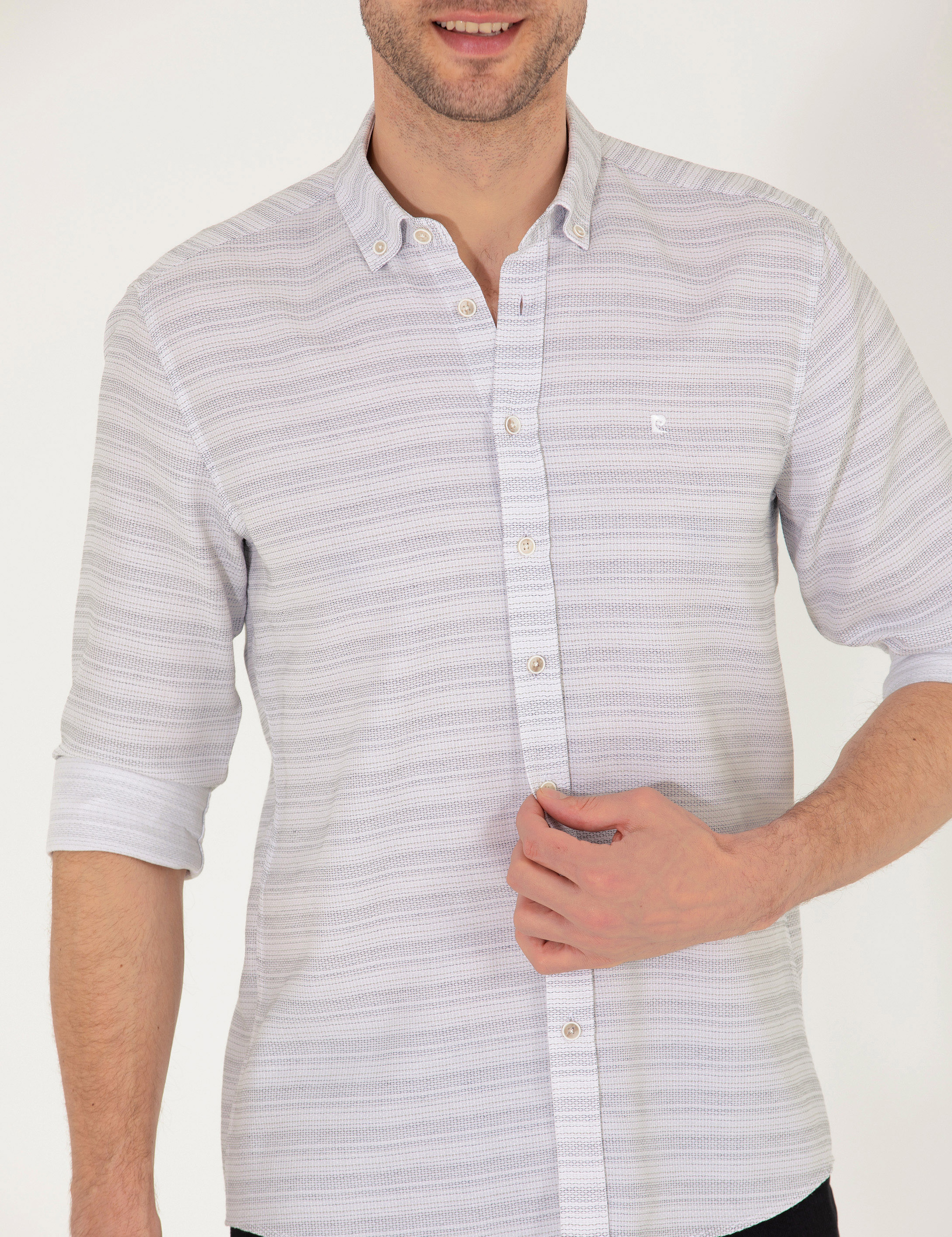 Antrasit Slim Fit Uzun Kollu Gömlek - Image 6