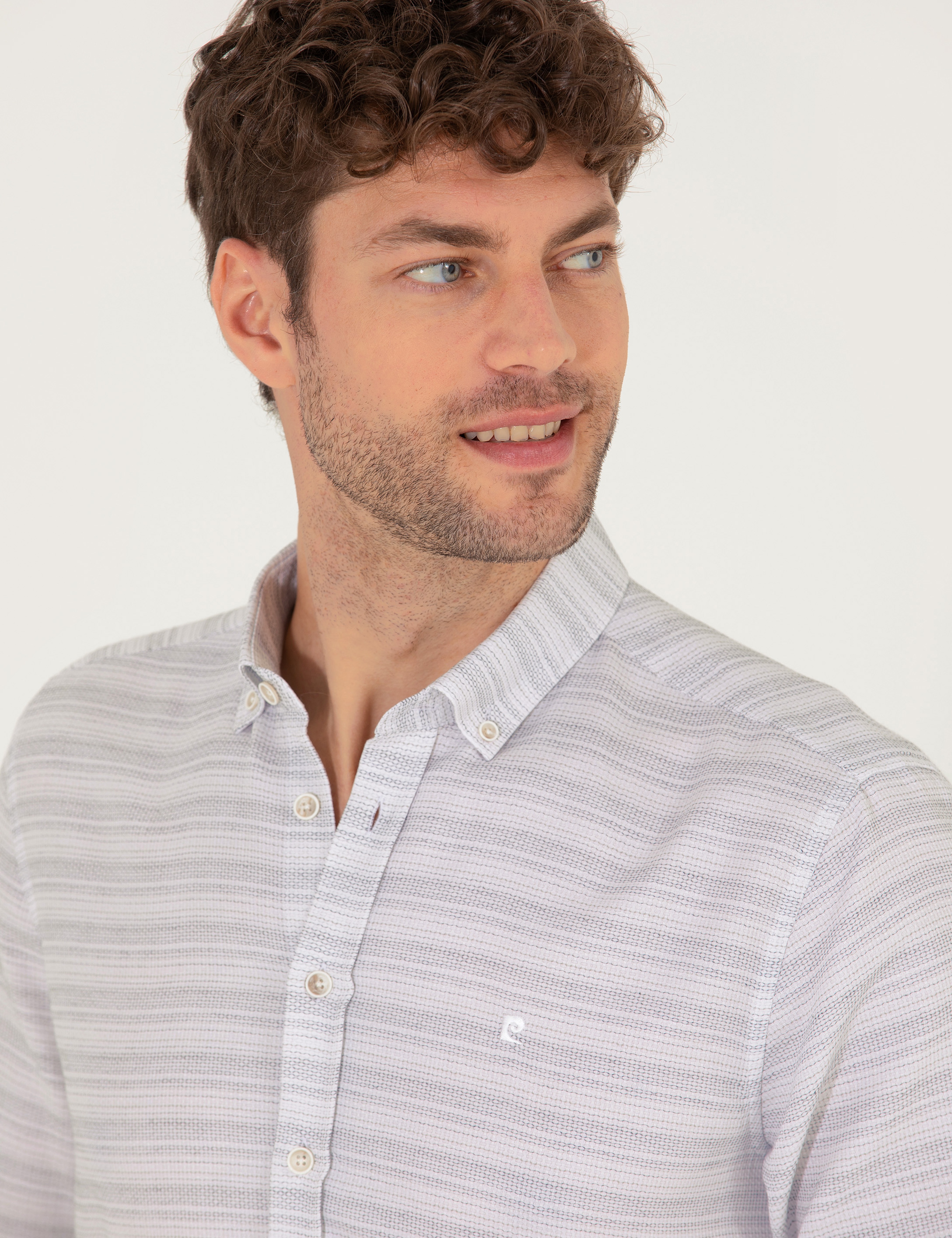 Antrasit Slim Fit Uzun Kollu Gömlek