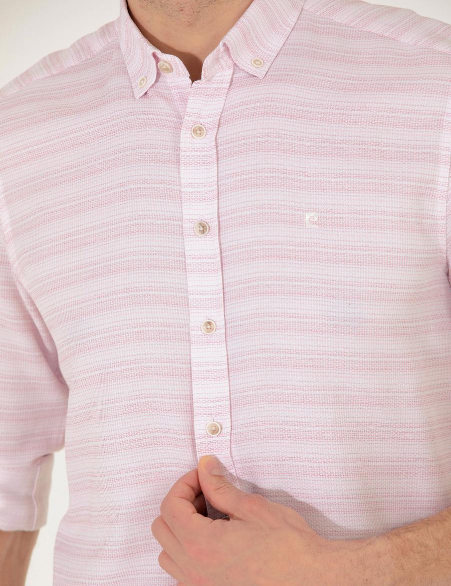 Gül Kurusu Slim Fit Uzun Kollu Gömlek