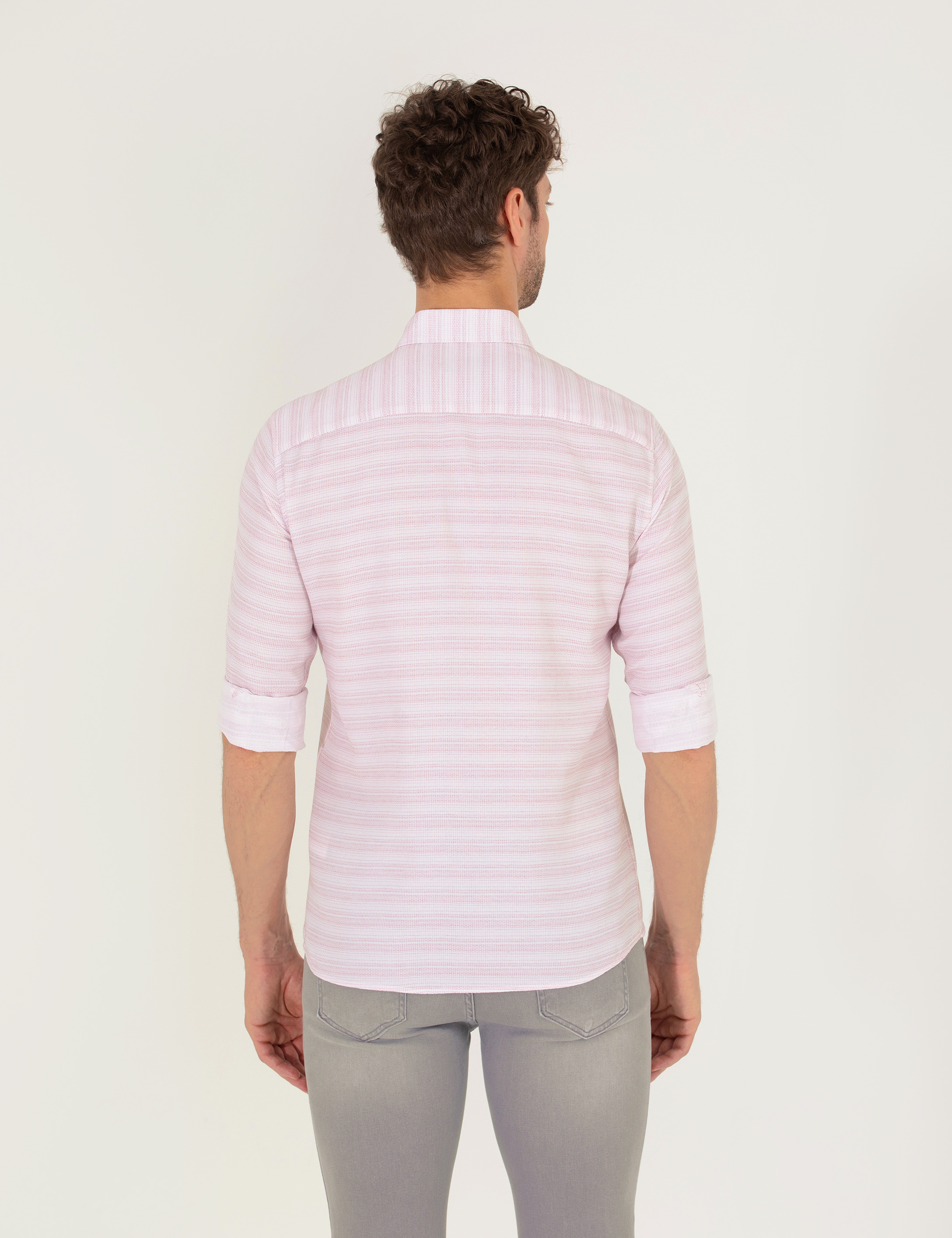 Gül Kurusu Slim Fit Uzun Kollu Gömlek - Image 5
