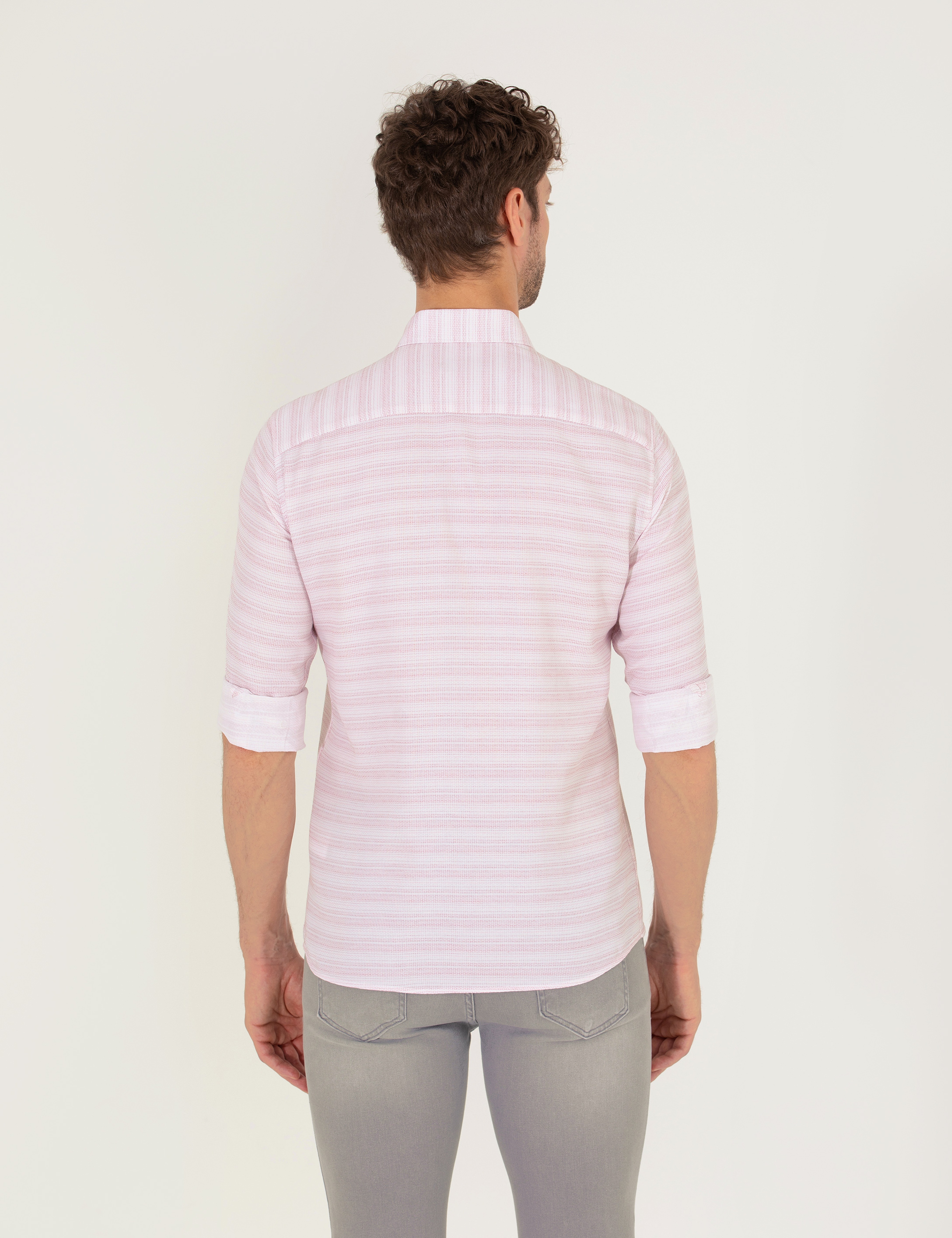 Gül Kurusu Slim Fit Uzun Kollu Gömlek