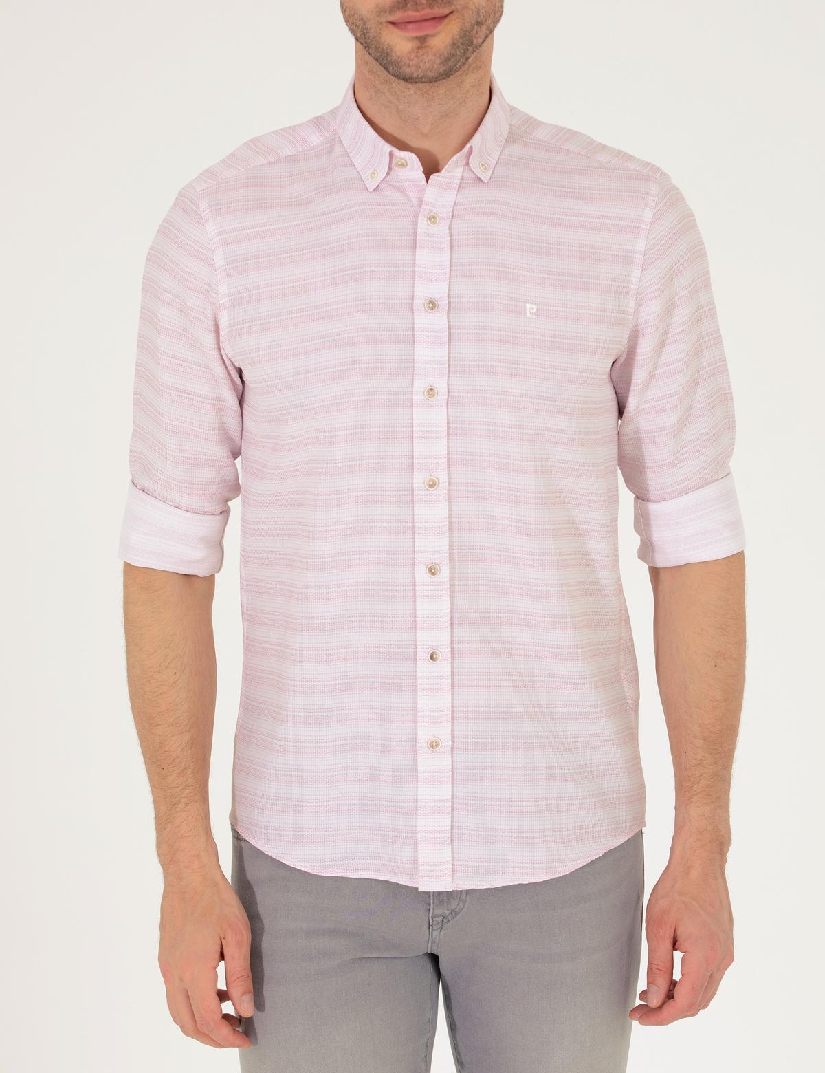 Gül Kurusu Slim Fit Uzun Kollu Gömlek - 50267994029