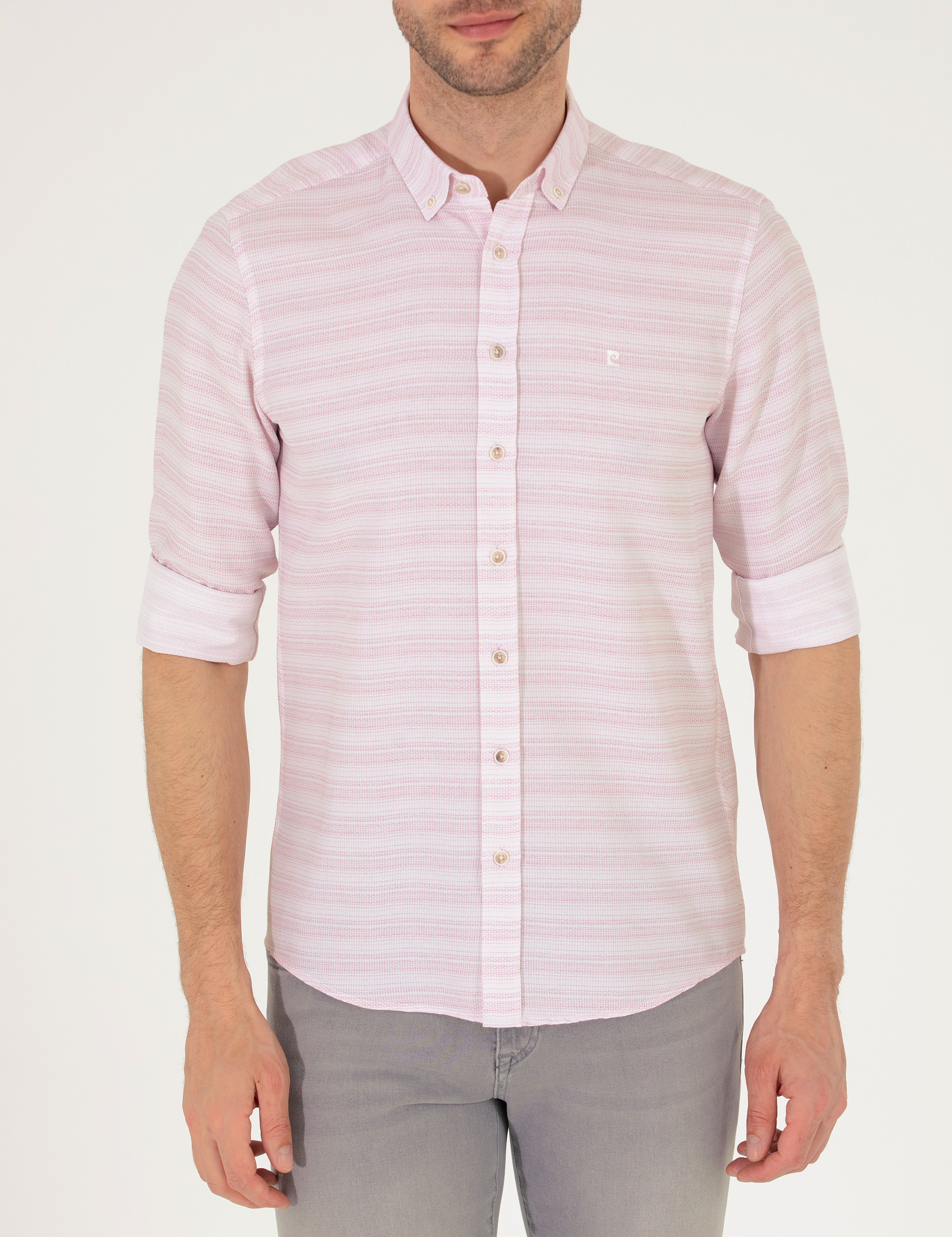 Gül Kurusu Slim Fit Uzun Kollu Gömlek - Image 6