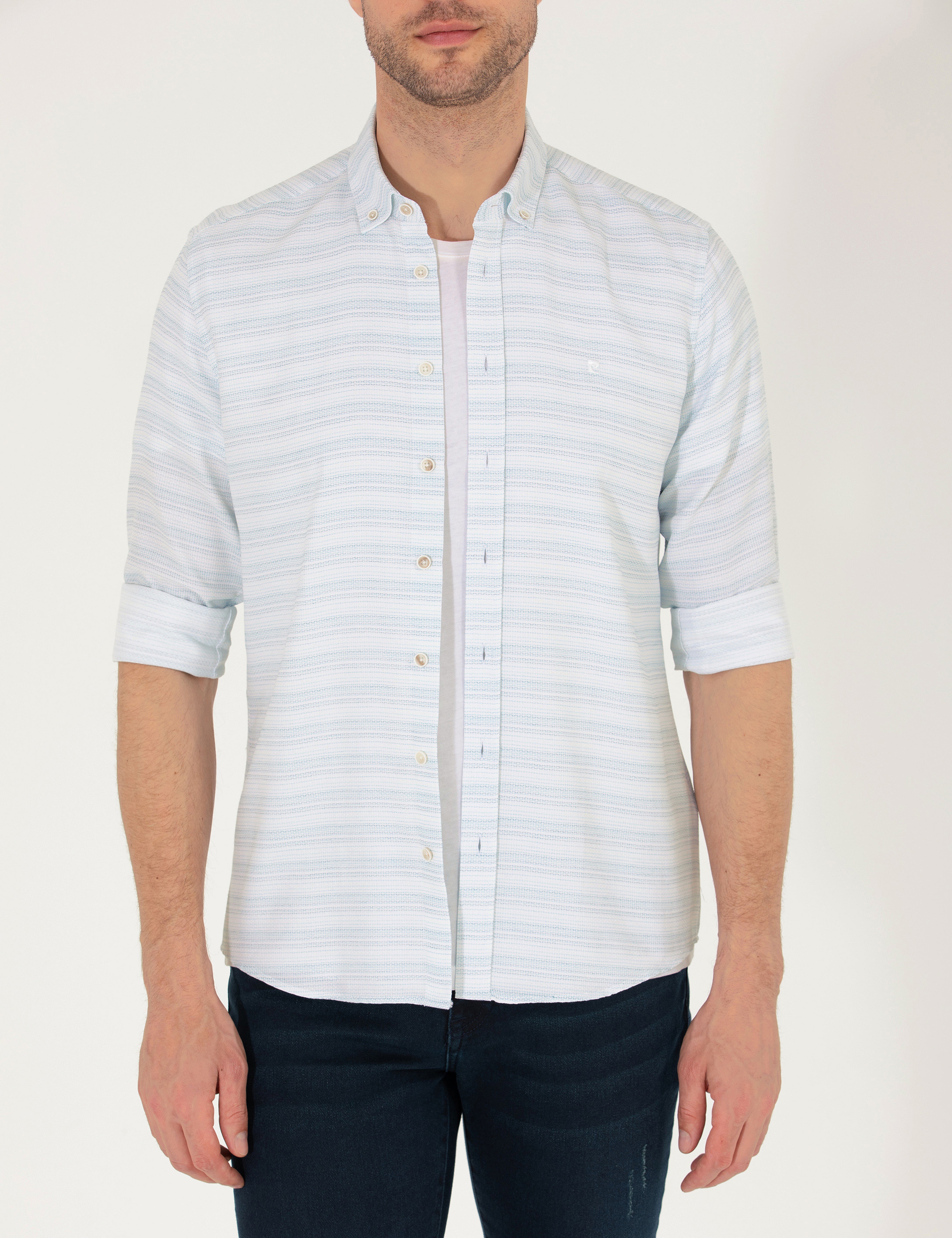 Zümrüt Slim Fit Uzun Kollu Gömlek - Image 6