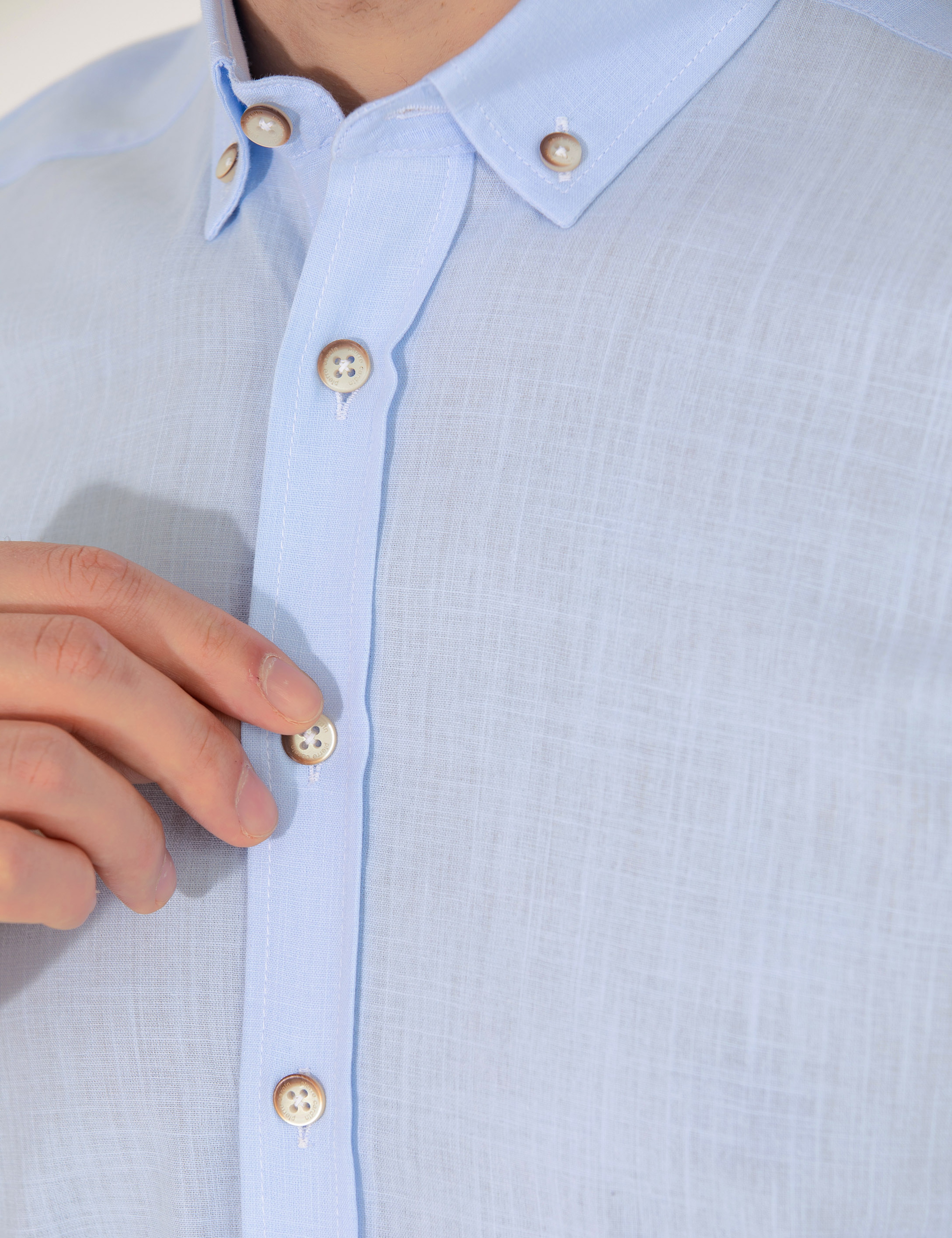 Açık Mavi Slim Fit Uzun Kollu Gömlek