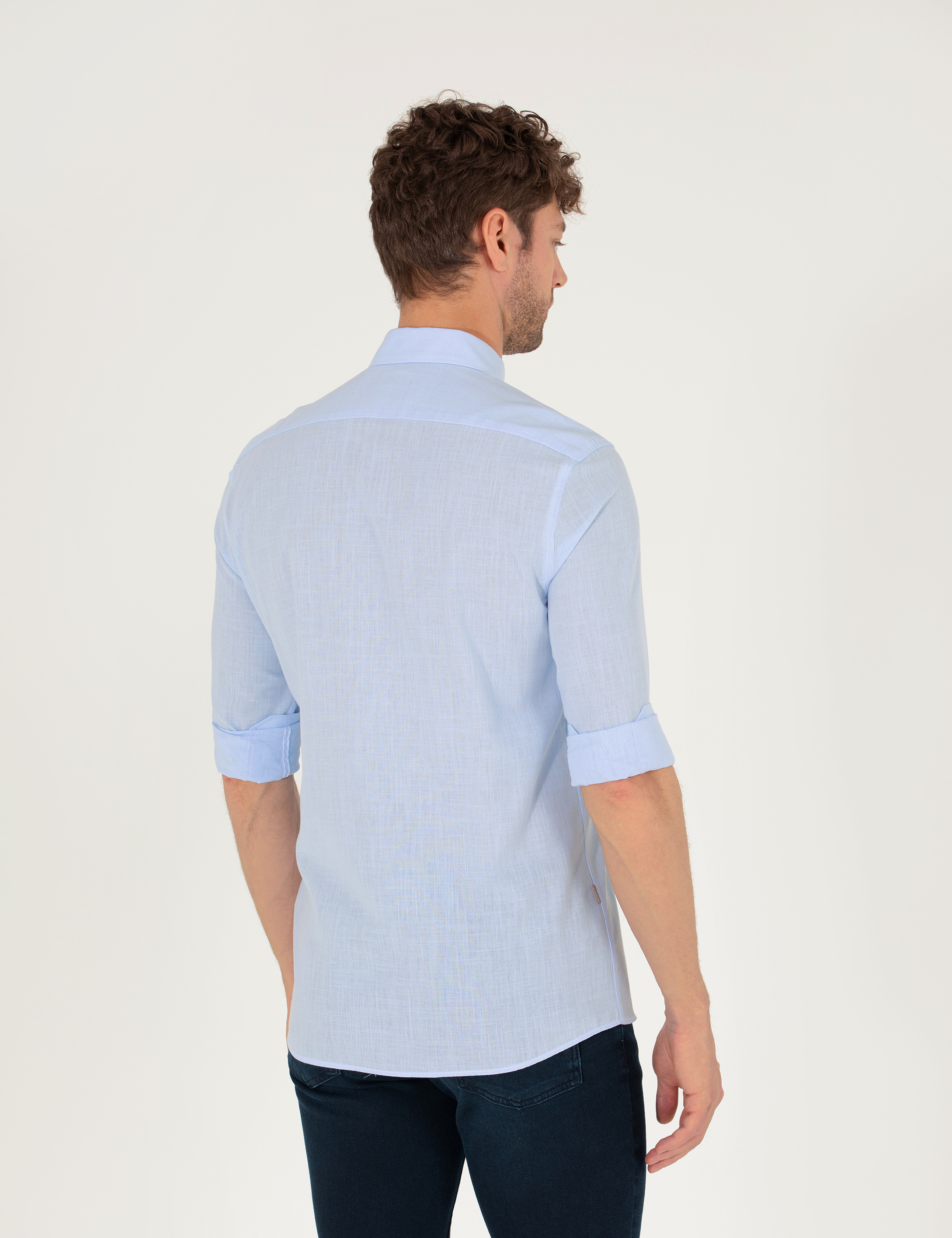 Pierre Cardin Açık Mavi Slim Fit Uzun Kollu Gömlek görsel 5