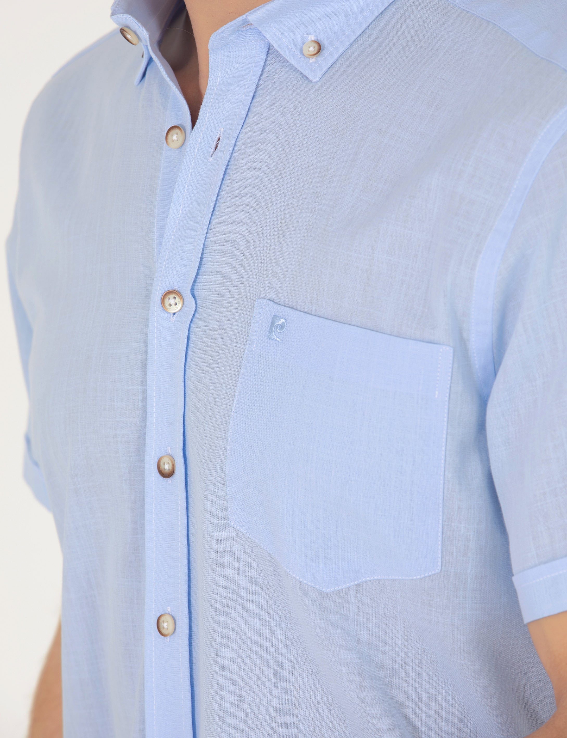 Pierre Cardin Açık Mavi Regular Fit Kısa Kollu Gömlek görsel 7