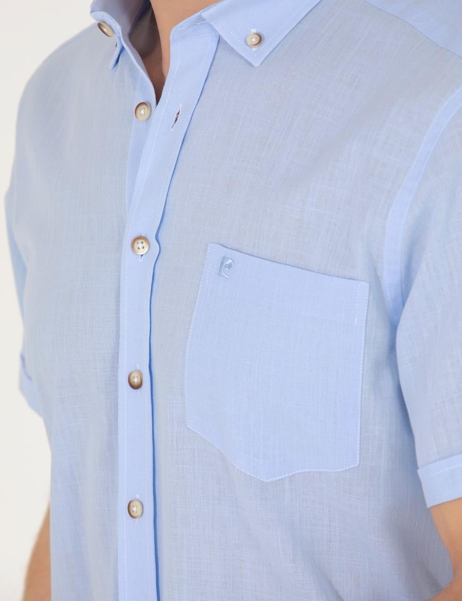 Açık Mavi Regular Fit Kısa Kollu Gömlek