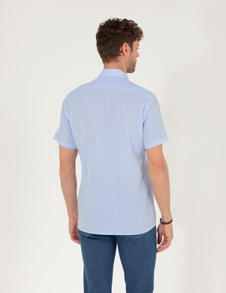 Açık Mavi Regular Fit Kısa Kollu Gömlek - 50268184005