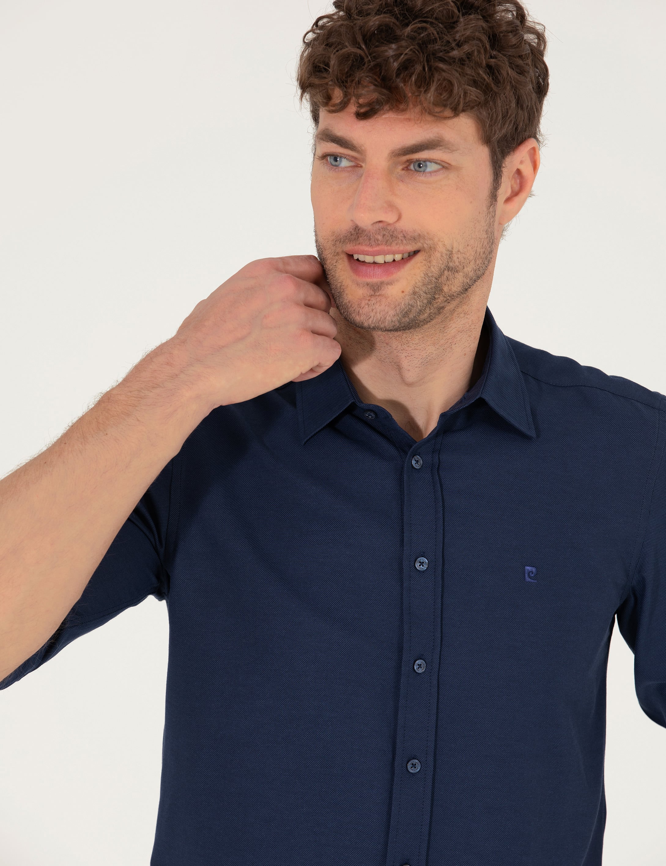 Lacivert Slim Fit Oxford Gömlek