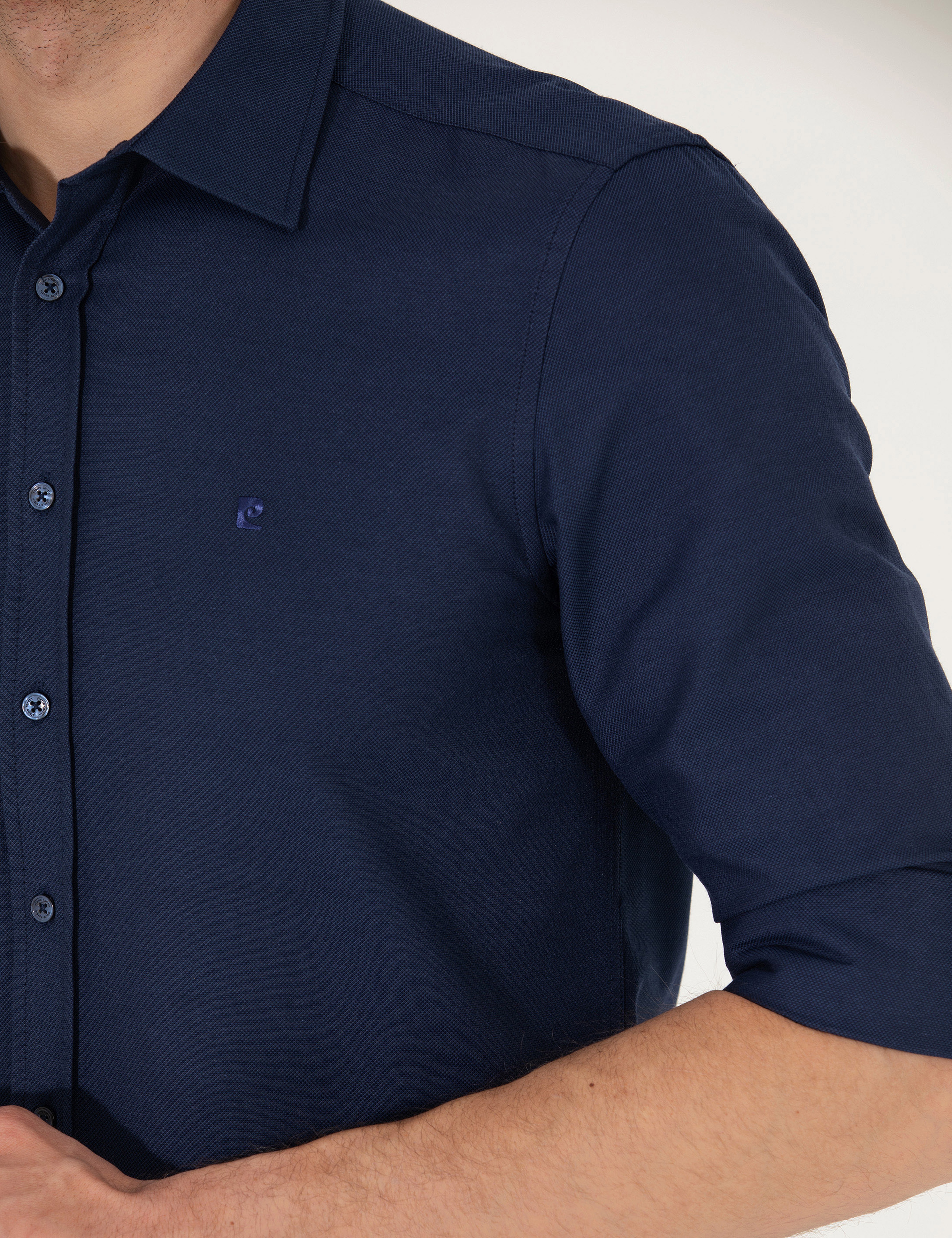 Lacivert Slim Fit Oxford Gömlek