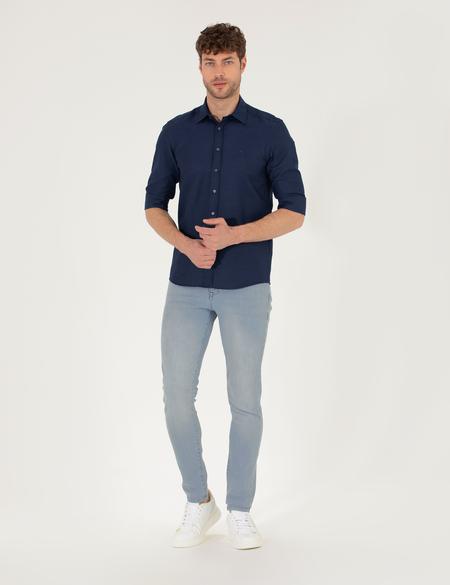 Lacivert Slim Fit Oxford Gömlek - 50268227008