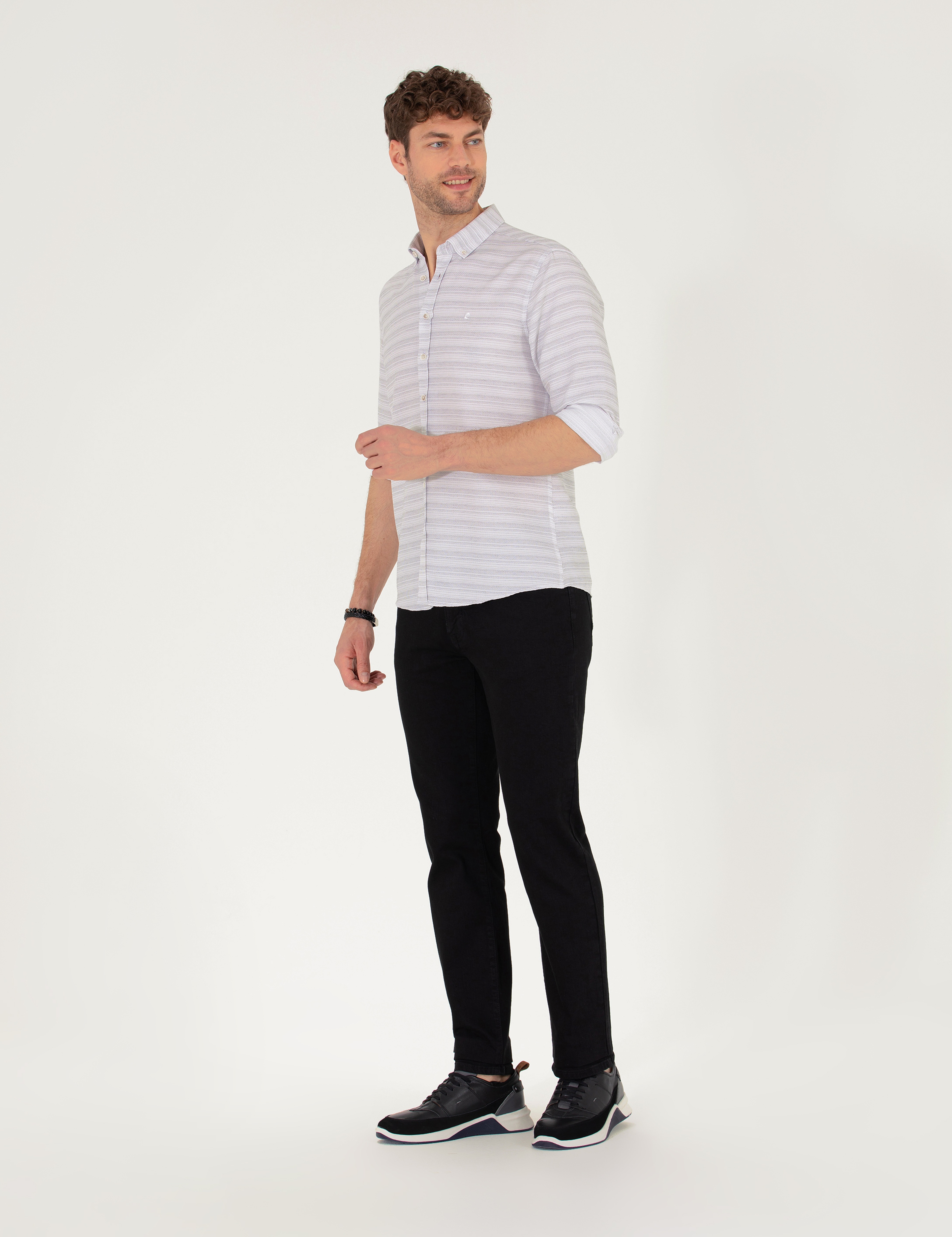 Siyah Straight Fit Jean Pantolon - Image 3