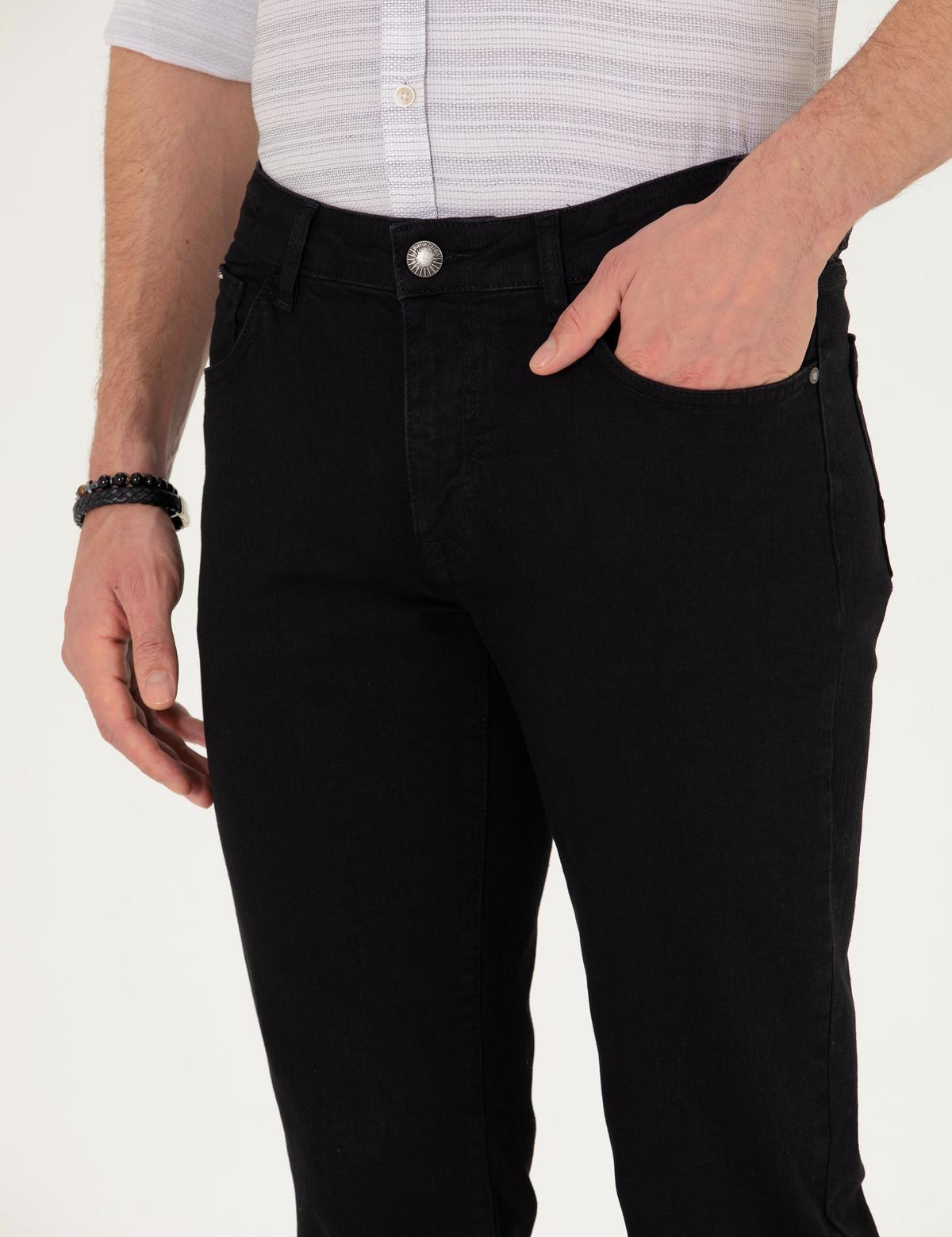 Siyah Straight Fit Jean Pantolon - 50270461014