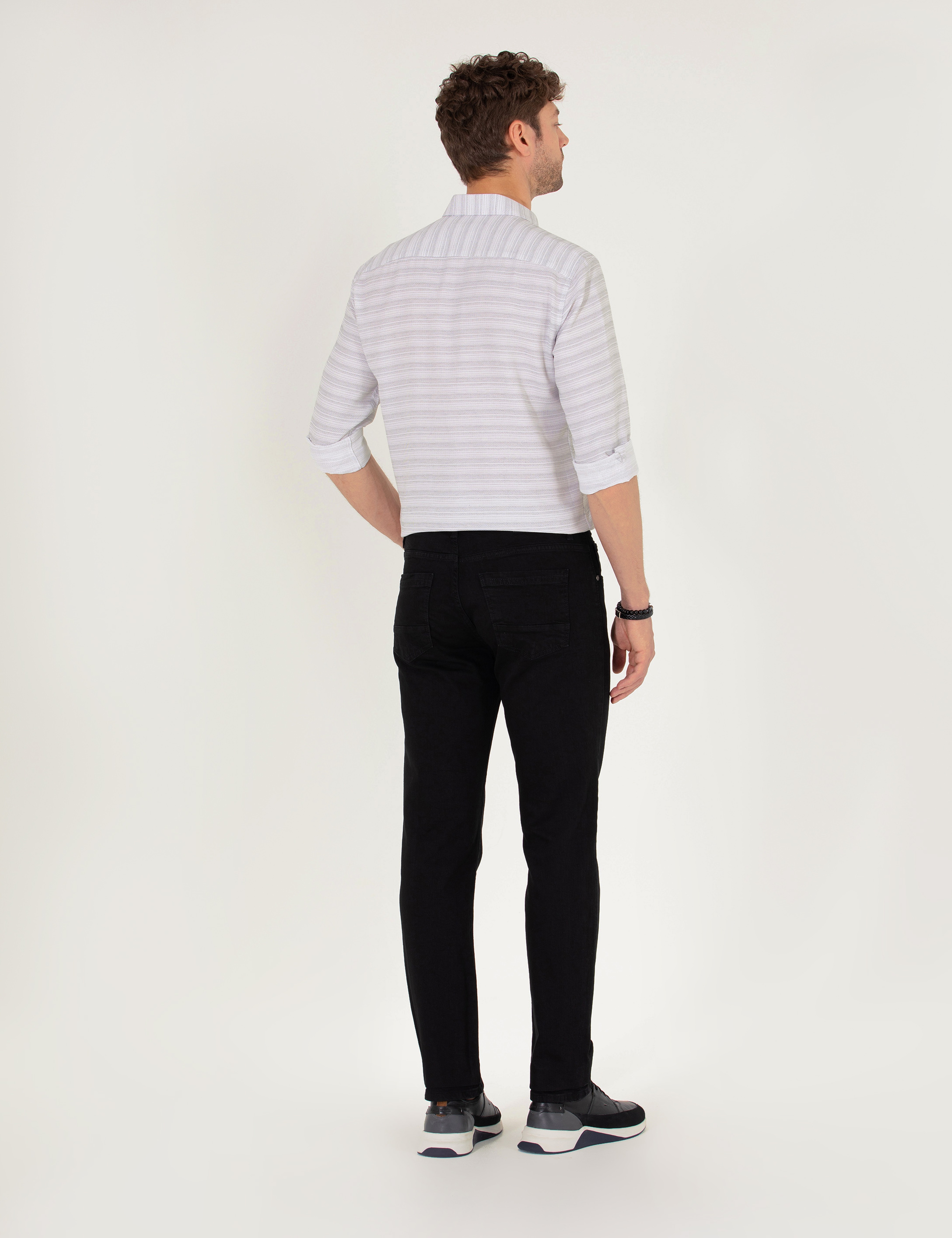 Siyah Straight Fit Jean Pantolon