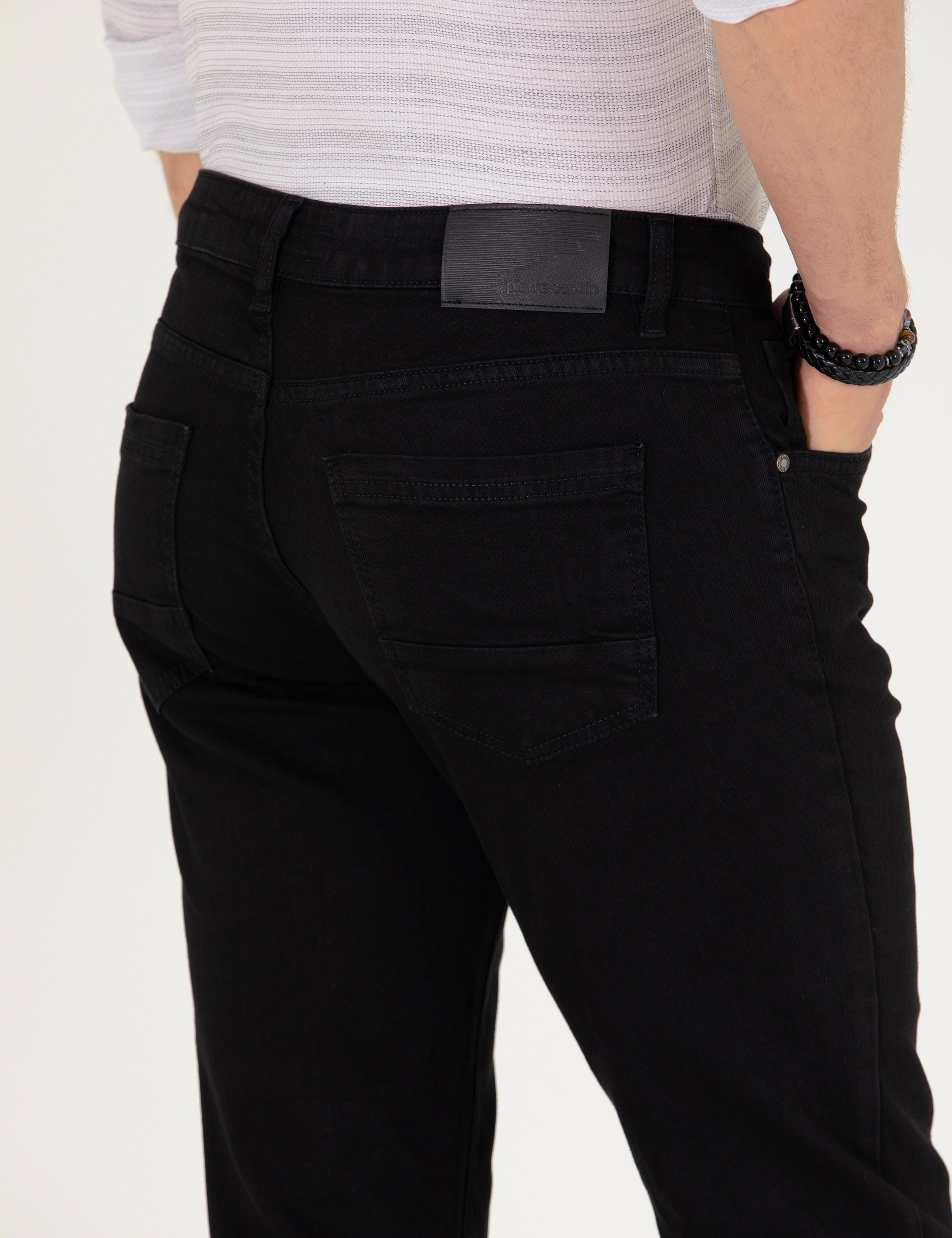Siyah Straight Fit Jean Pantolon