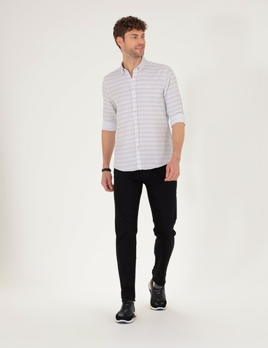 Siyah Straight Fit Jean Pantolon
