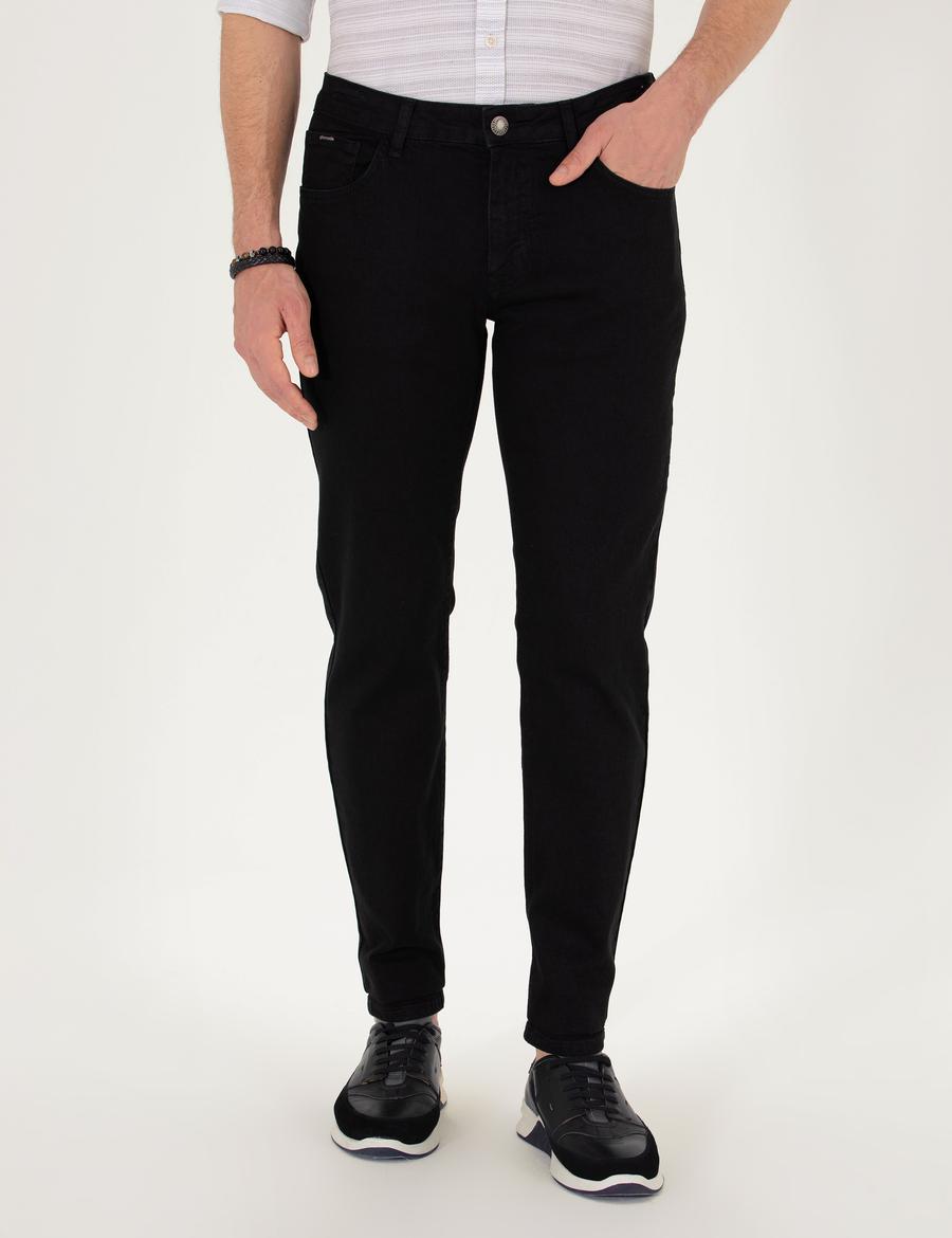 Siyah Straight Fit Jean Pantolon