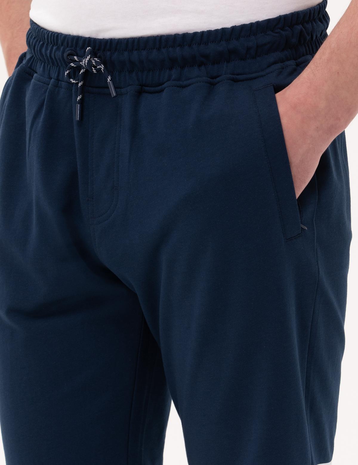 Lacivert Standart Fit Örme Şort - 50264746034