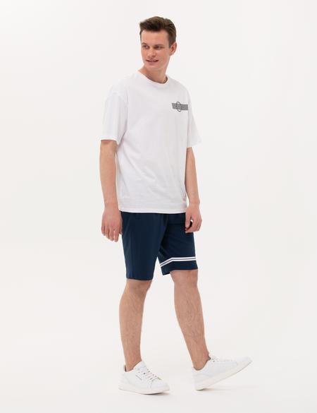 Lacivert Standart Fit Örme Şort - 50264746034