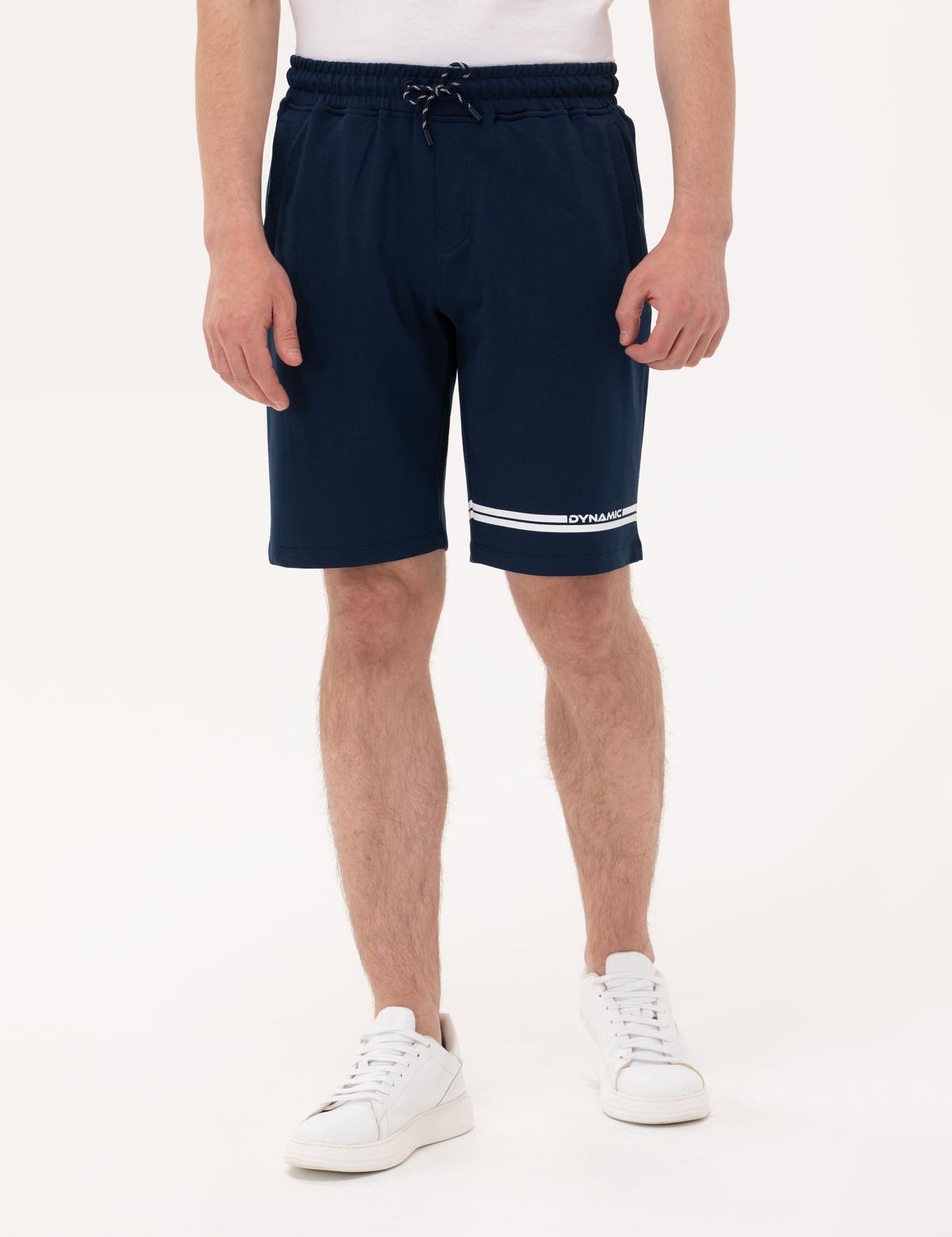 Lacivert Standart Fit Örme Şort - 50264746034