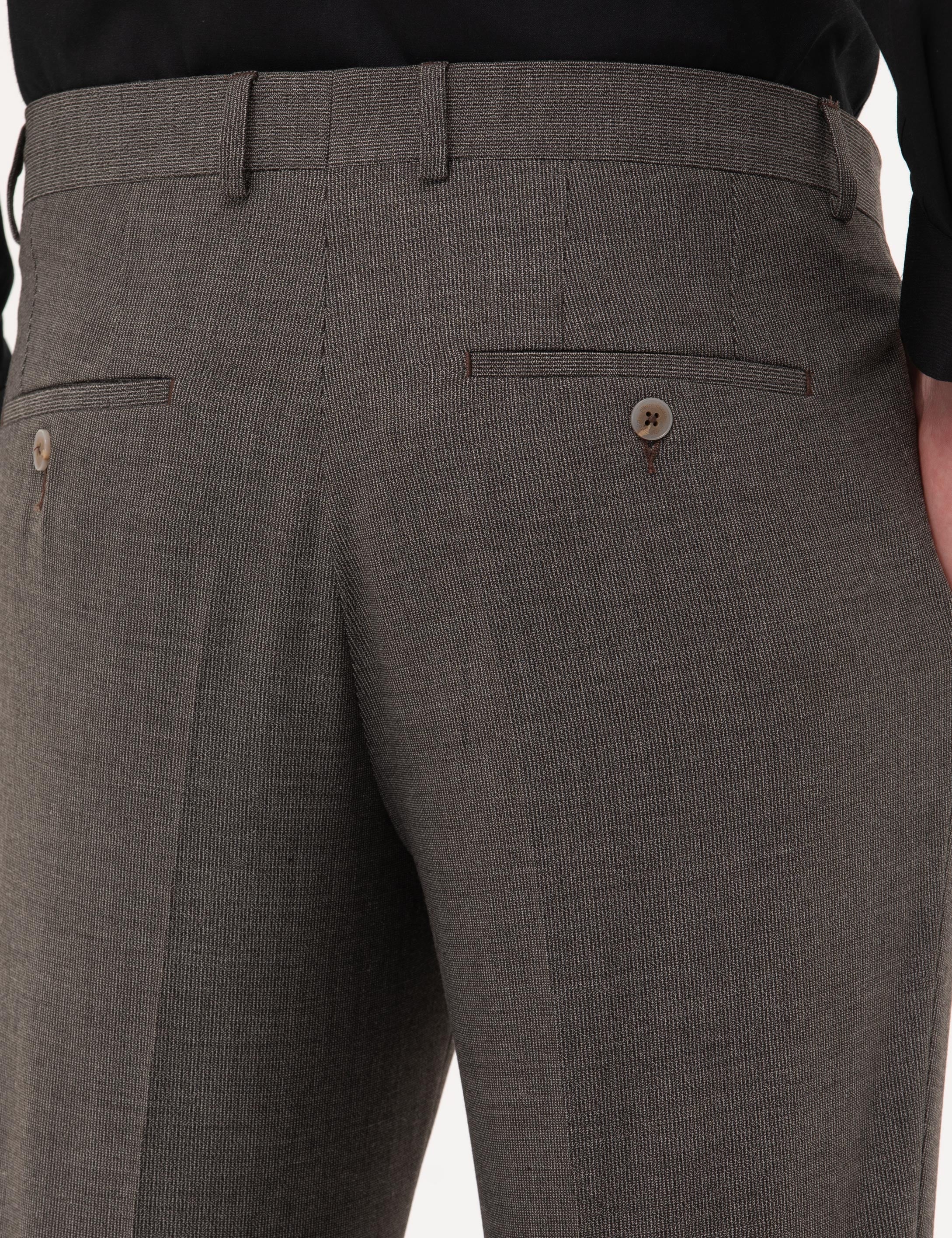 Kahverengi Slim Fit Kumaş Pantolon