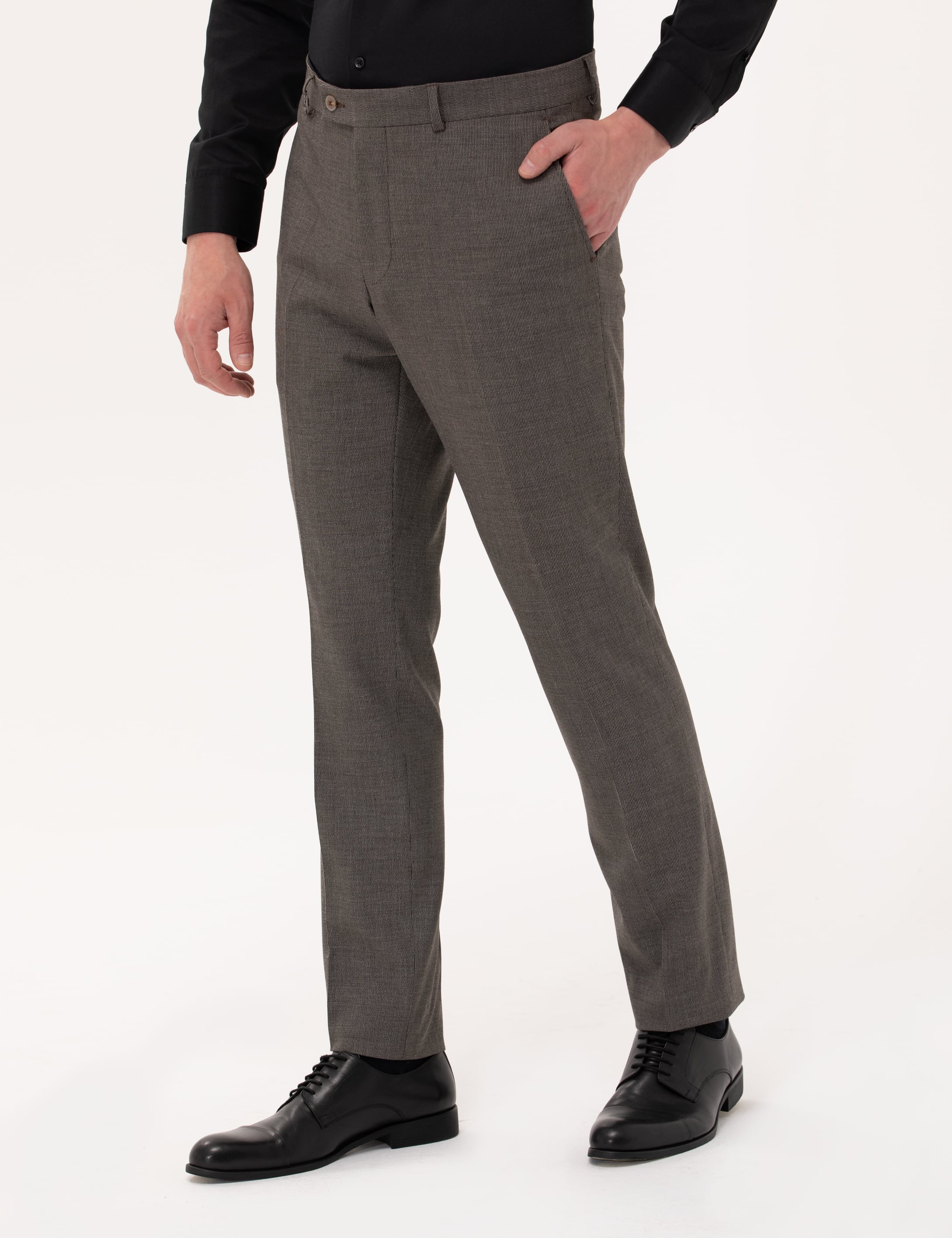 Kahverengi Slim Fit Kumaş Pantolon