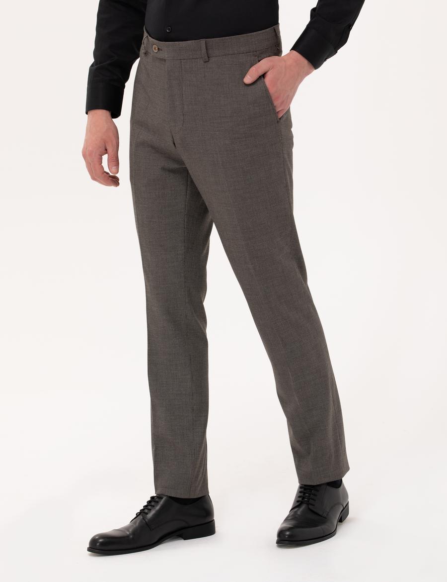 Kahverengi Slim Fit Kumaş Pantolon
