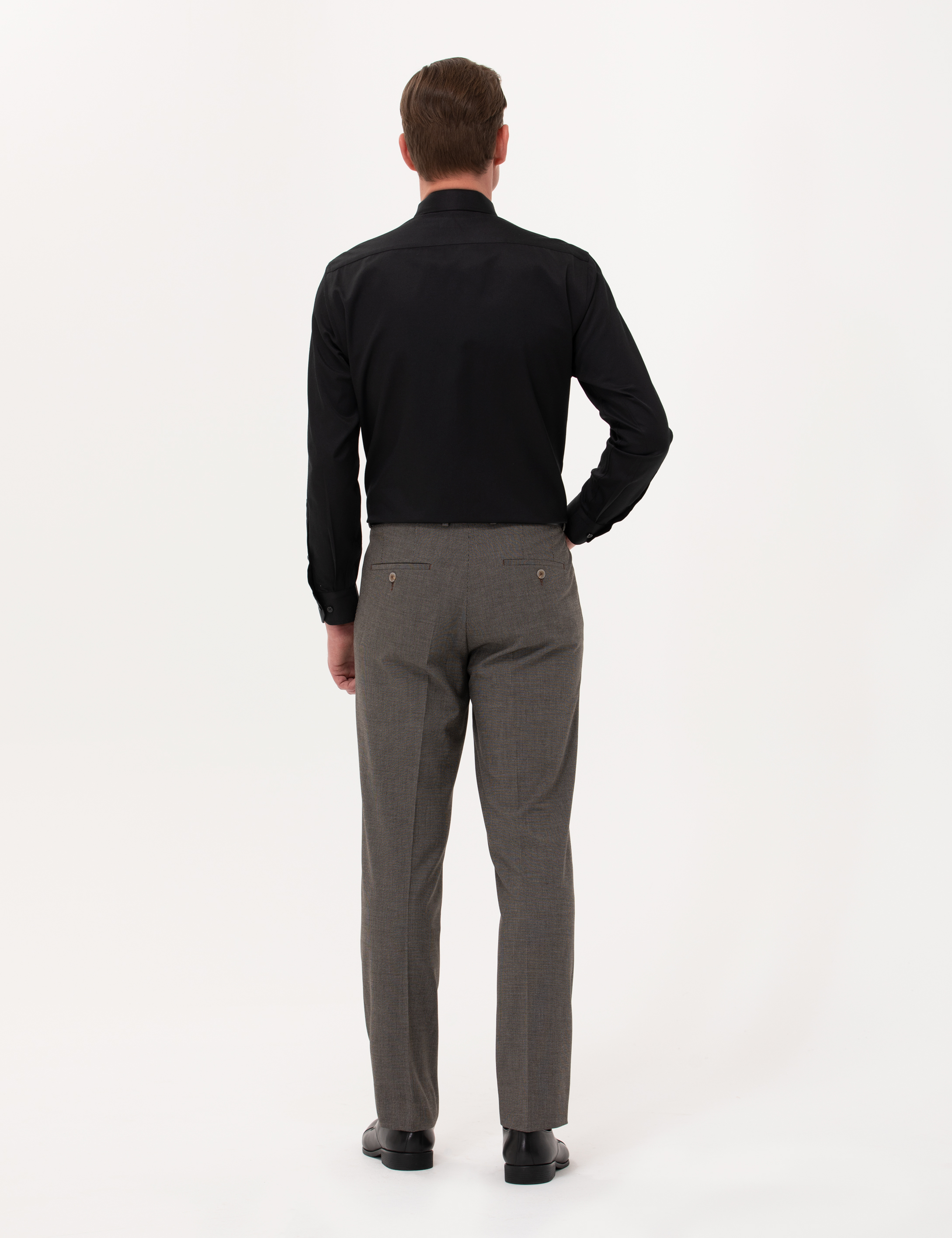 Kahverengi Slim Fit Kumaş Pantolon - Image 4