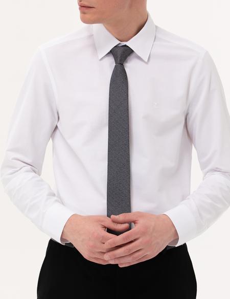 Beyaz Slim Fit Uzun Kollu Basic Gömlek - 50277786016