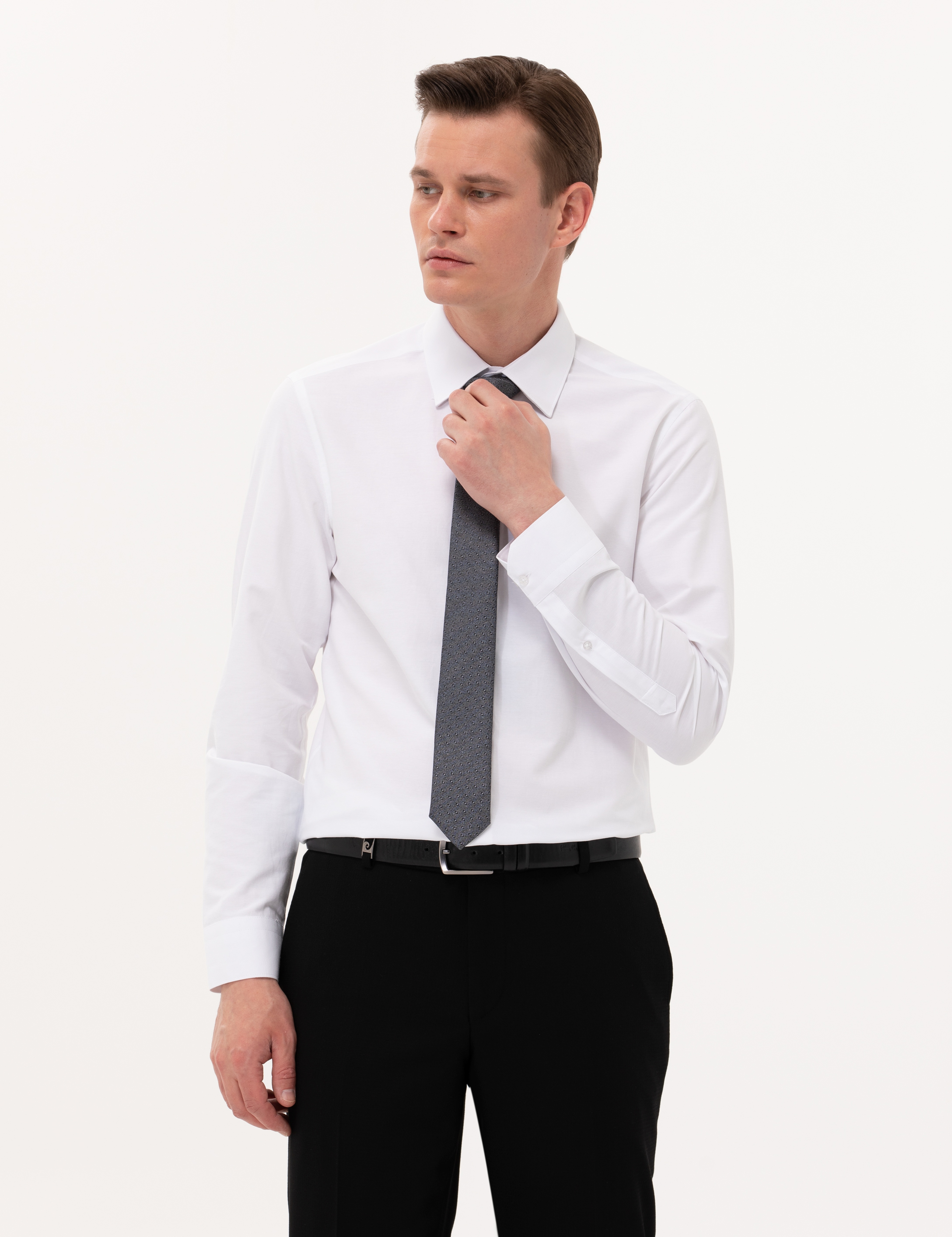 Beyaz Slim Fit Uzun Kollu Basic Gömlek - Image 2