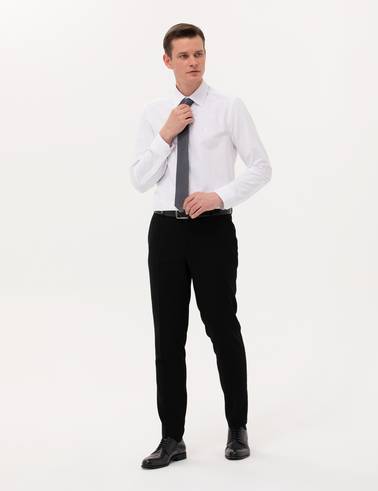 Beyaz Slim Fit Uzun Kollu Basic Gömlek