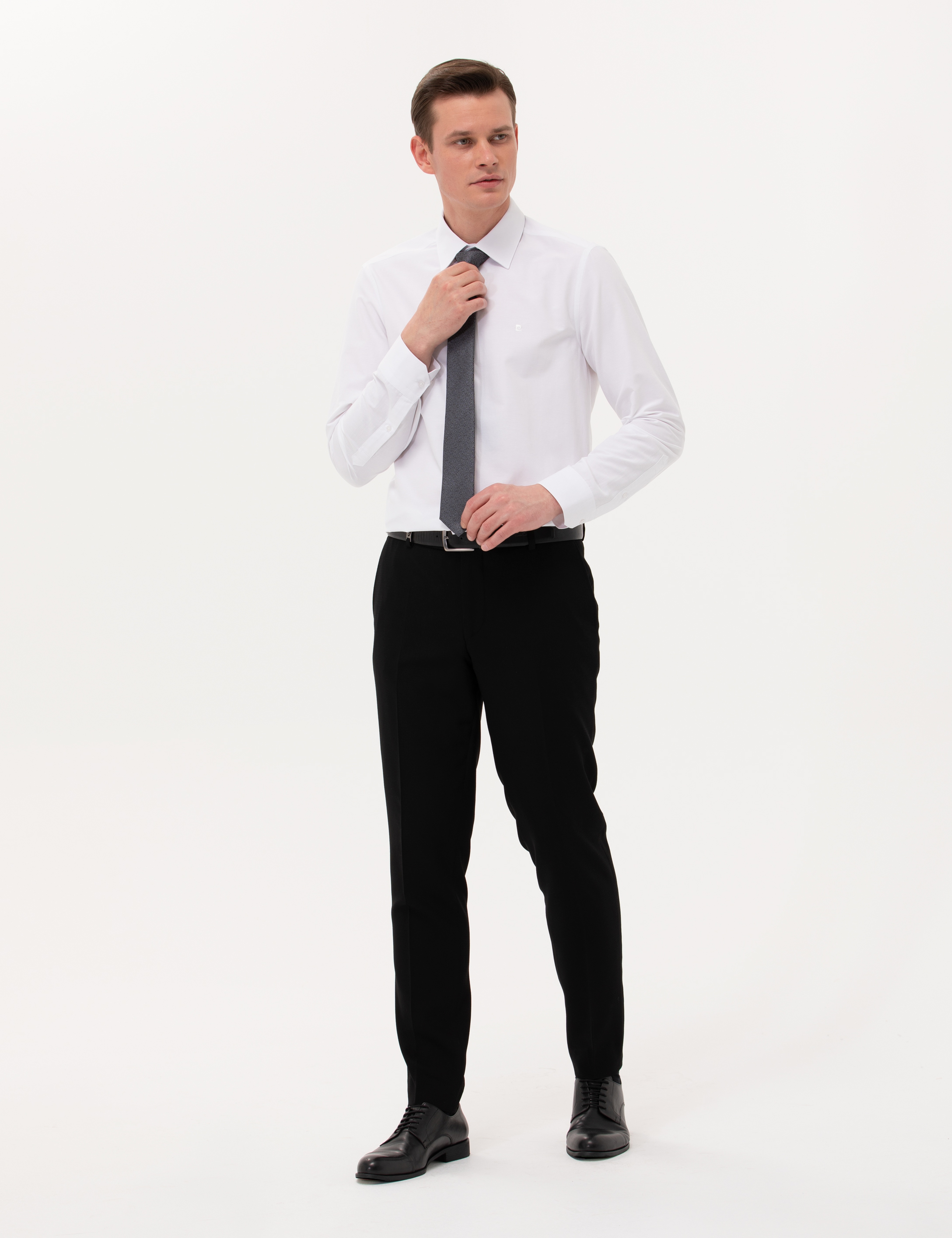 Beyaz Slim Fit Uzun Kollu Basic Gömlek - Image 3
