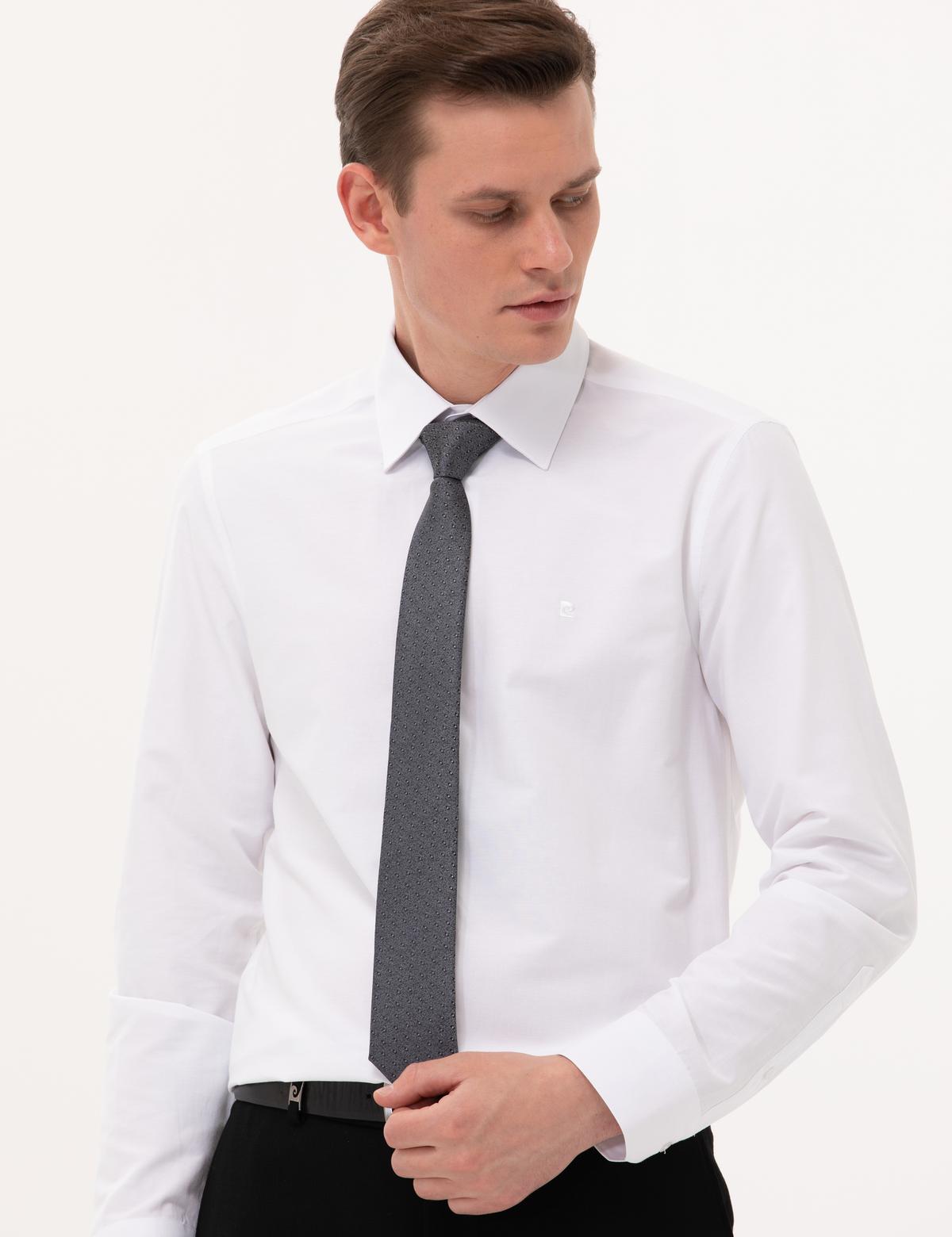 Beyaz Slim Fit Uzun Kollu Basic Gömlek - 50277786016