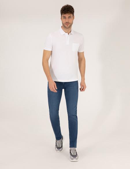 Beyaz Regular Fit Polo Yaka Basic Tişört - 50262659029