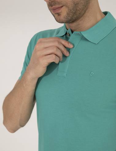 Yeşil Slim Fit Polo Yaka Basic Tişört