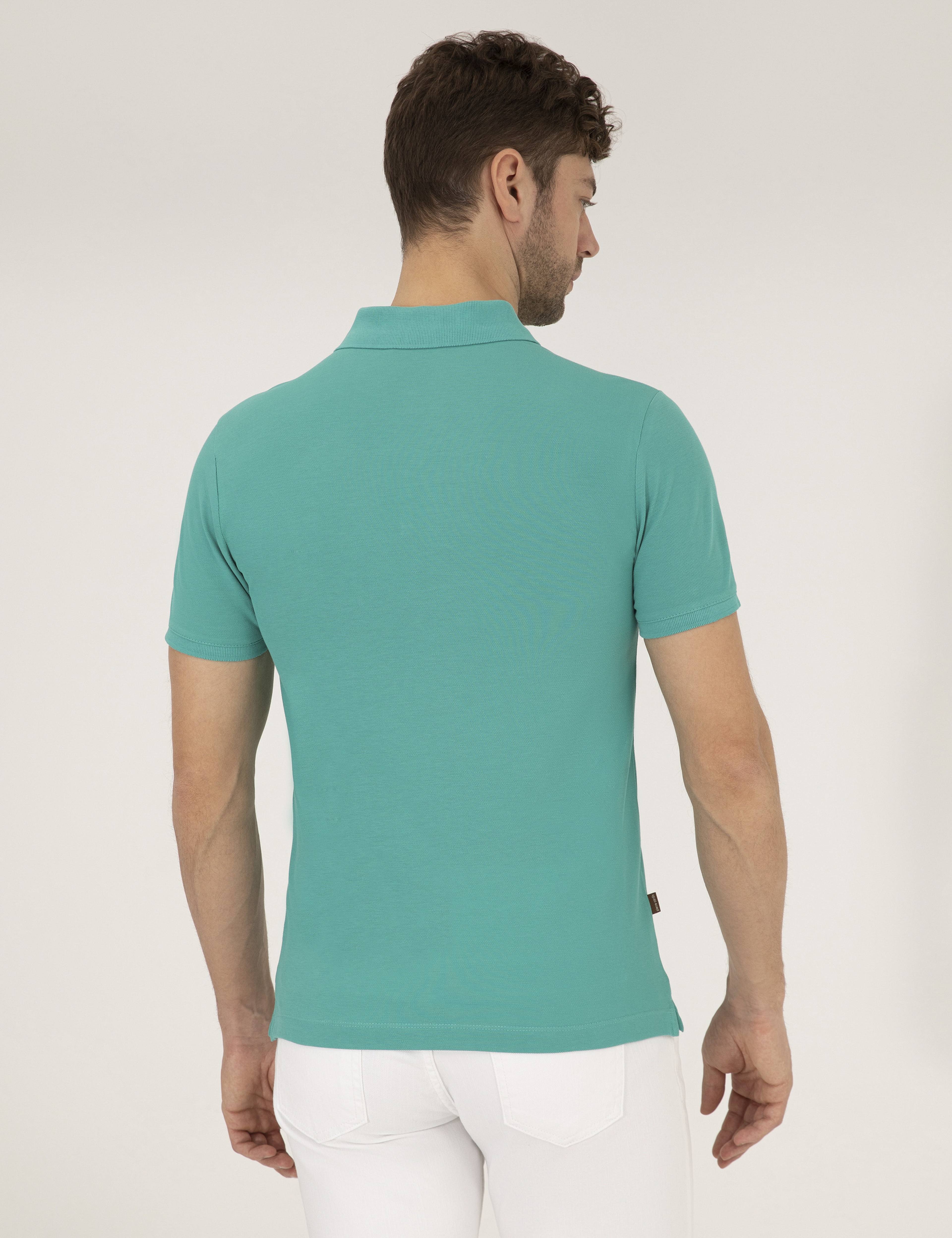 Yeşil Slim Fit Polo Yaka Basic Tişört
